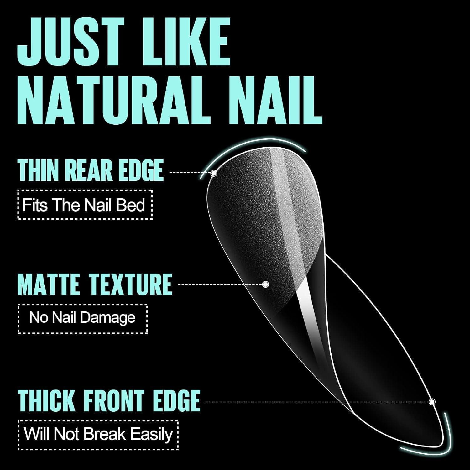 LuxusKollektion Kunstfingernägel Nageltips Stiletto Long Fullcover Halbmatt 10. Long-Stiletto 240 – Bild 4 von 5