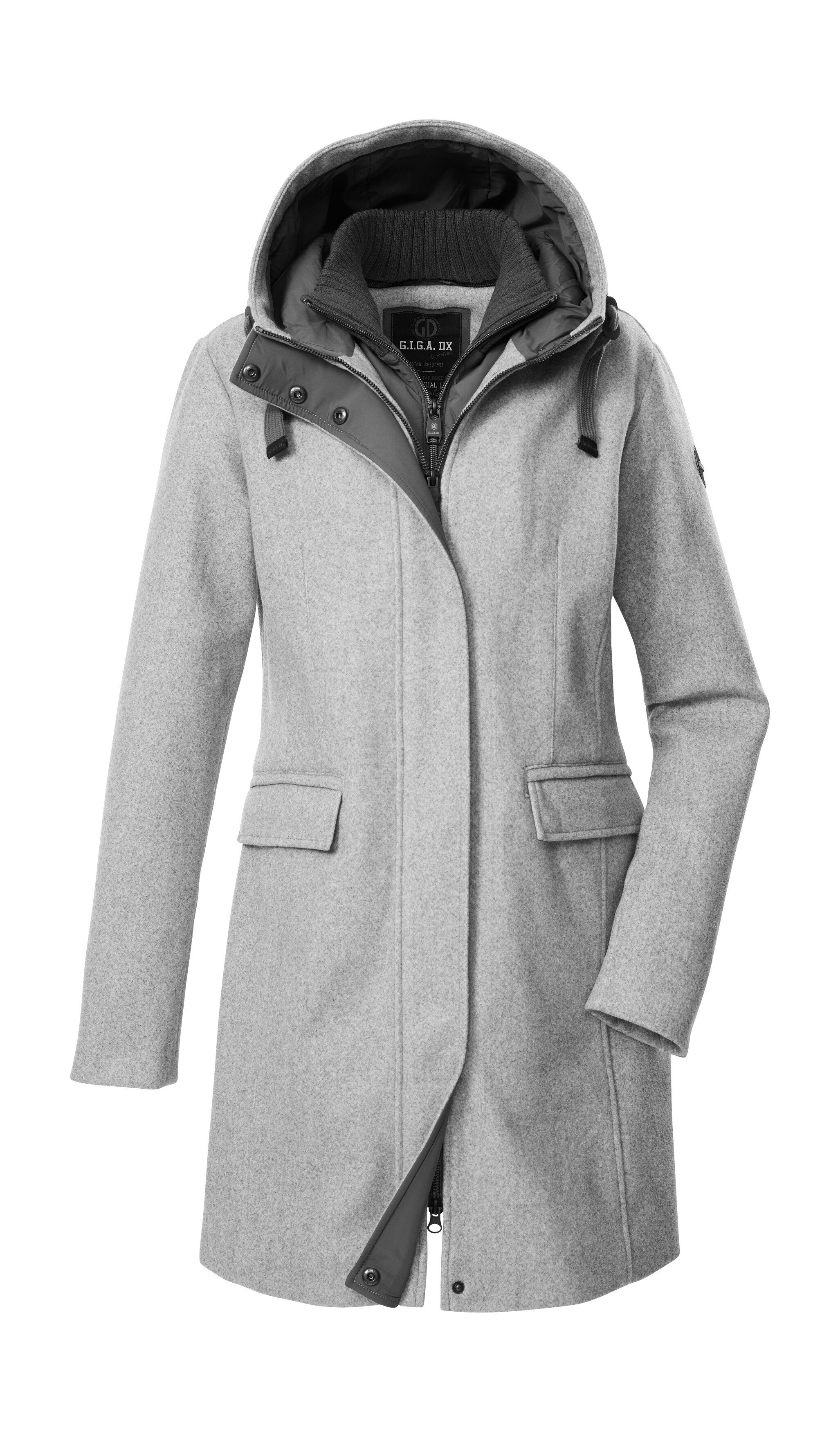 G.I.G.A. DX by killtec Parka GW 19 WMN PRK Windabweisender Damen Parka mit Kapuze, Gilet, 2-Wege-Reißverschluss