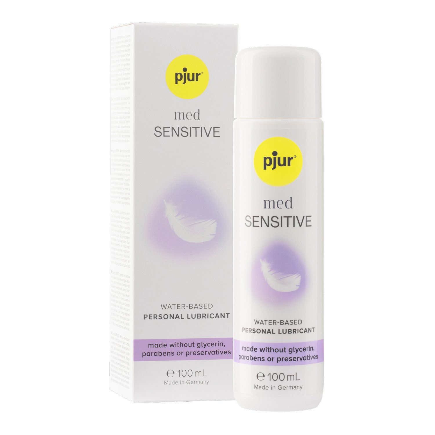 pjur Gleitgel med Sensitive - 100ml . für sensible Schleimhaut im Genitalbereich, ohne Glycerine, Parabene und Konservierungsstoffe - Made in Germany