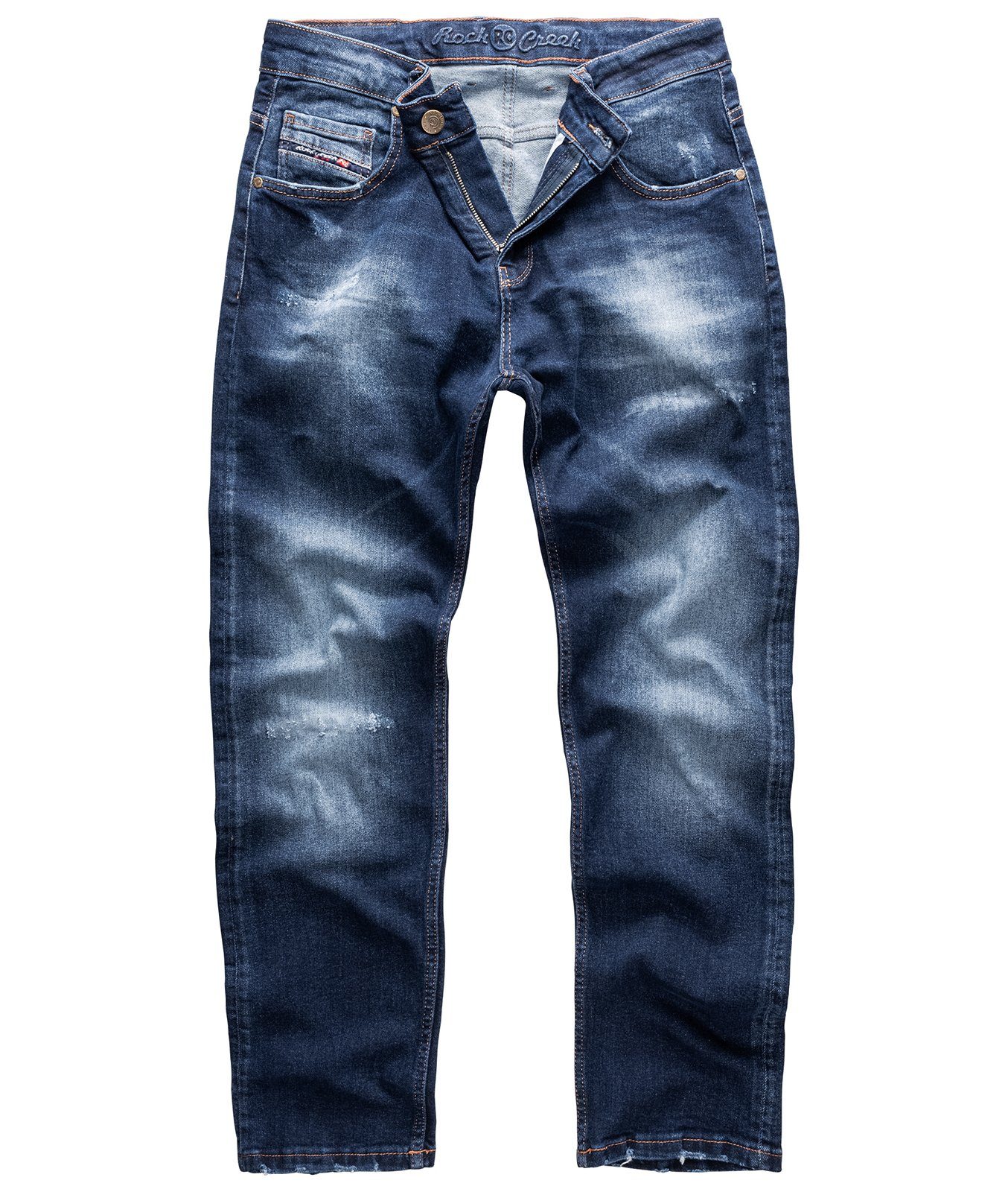 Regular-fit-Jeans Herren Jeans Stonewashed Denim RC-3103