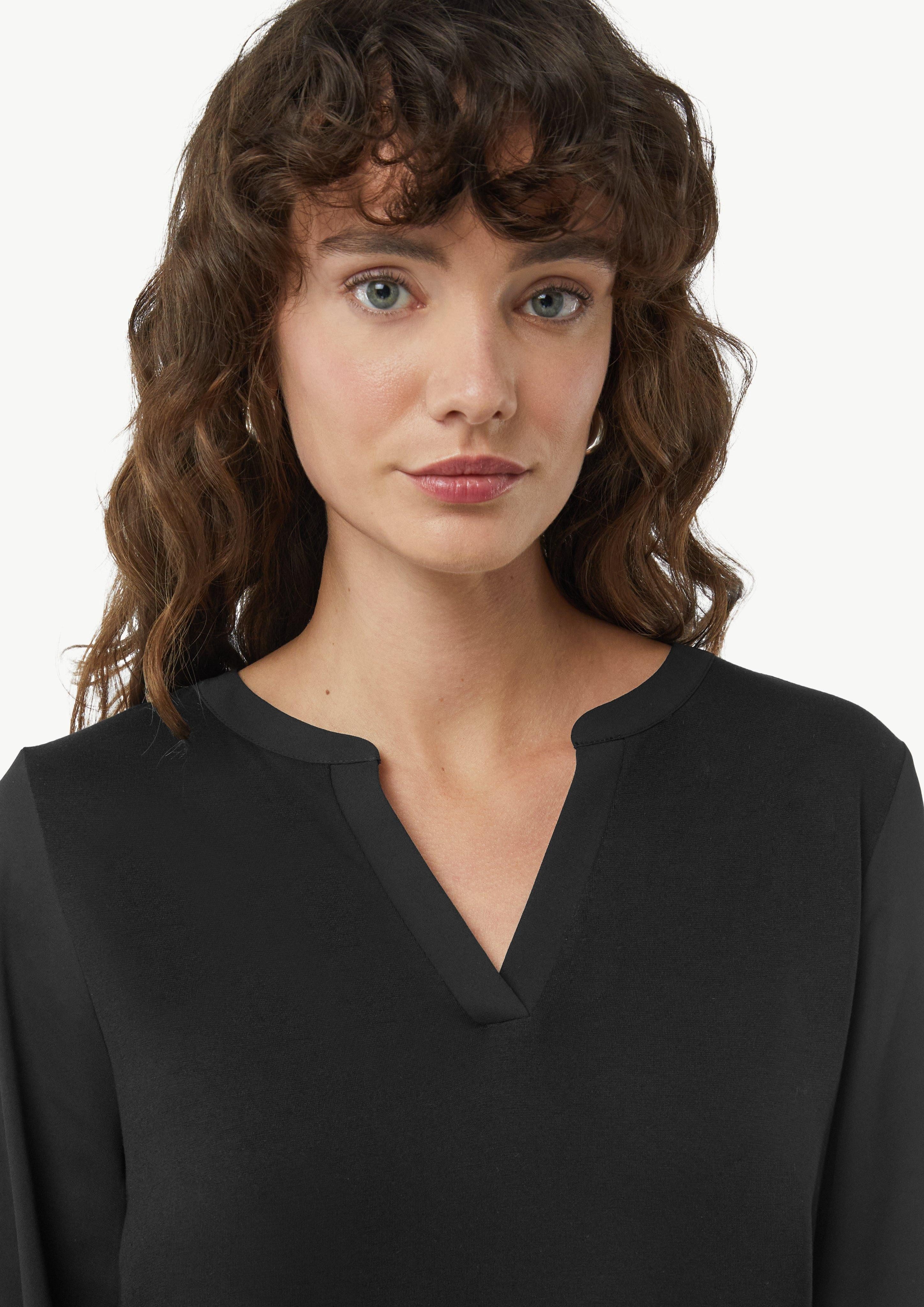 Comma Langarmshirt Jersey-Bluse im Fabricmix günstig online kaufen