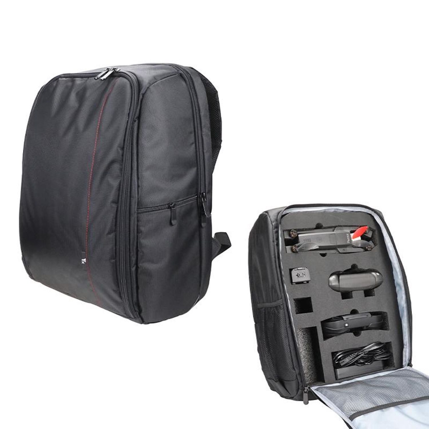 Wigento Für Parrot Anafi Drohne Rucksack mit Zubehörfächern Schwarz Zubehör Drohne (Mehrere gepolsterte Innenfächer)