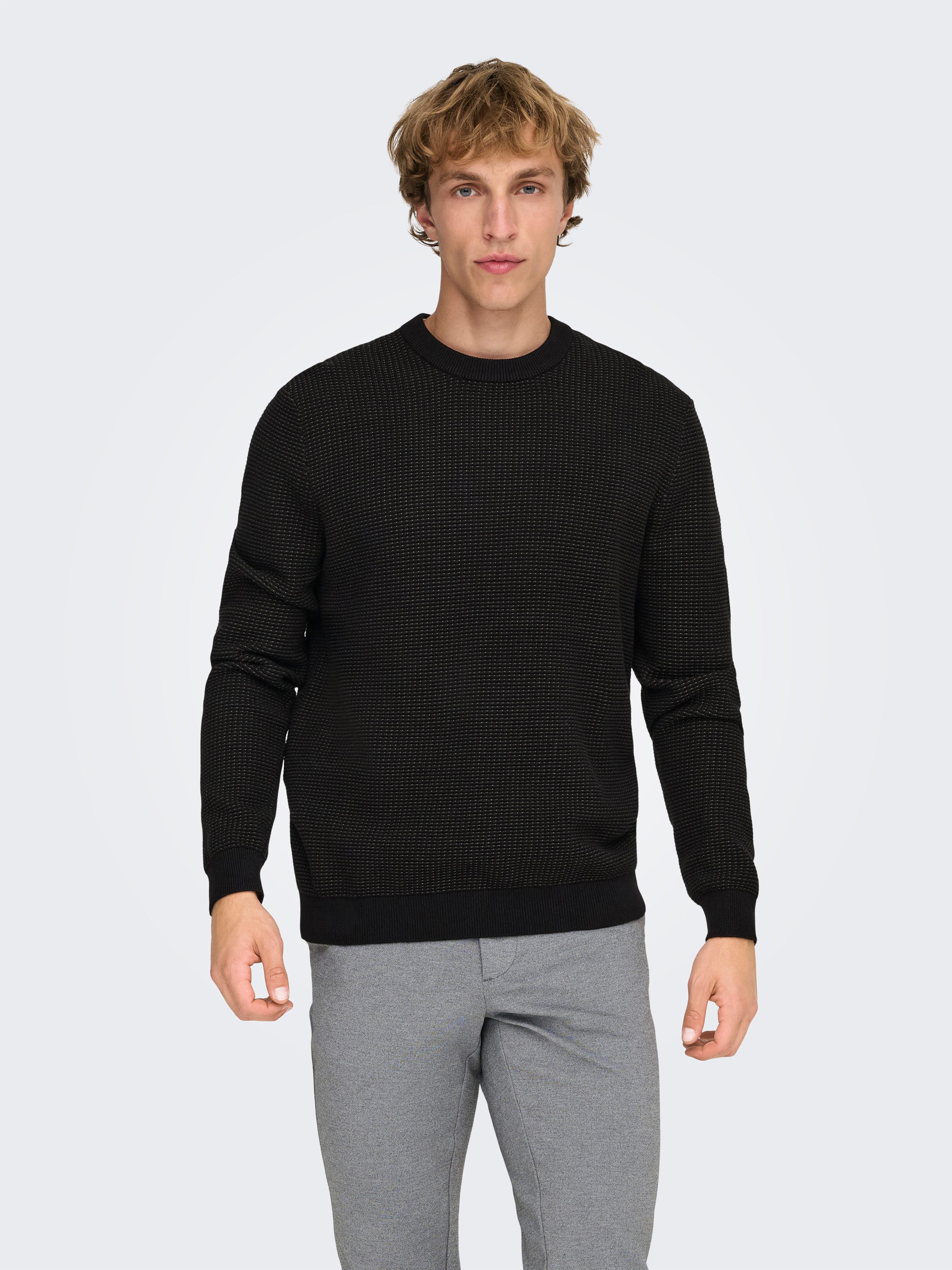 Strickpullover ONSDAVE REG LS CREW NECK KNIT NOOS
