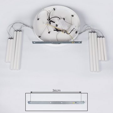 hofstein Pendelleuchte »Ponze« runde Hängelampe aus Metall in weiß, 3000 Kelvin, über Lichtschalter, dimmbar, 2420 Lumen, Höhe max. 150cm