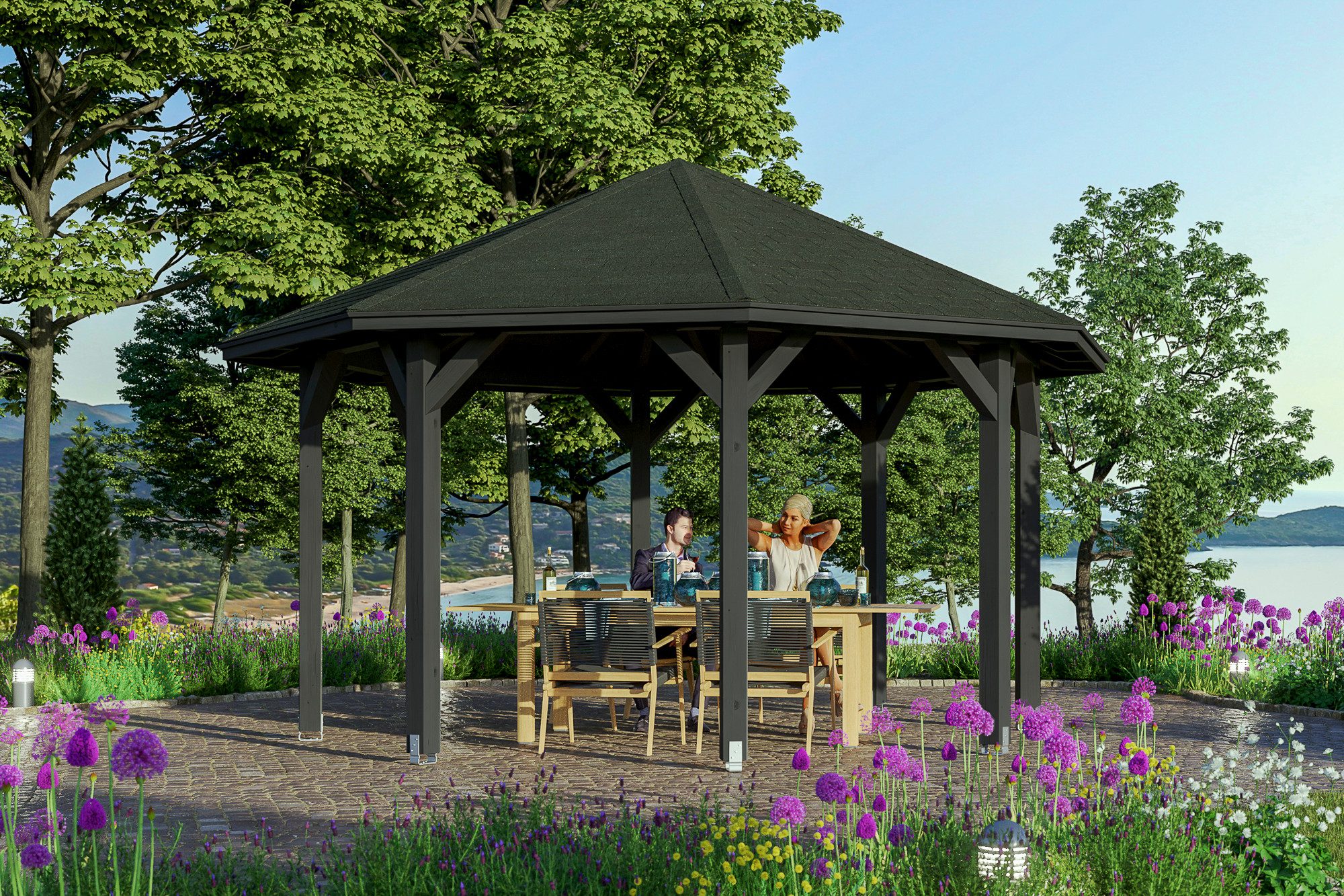 Skanholz Pavillon Nice 2, 8-Eck, BxT: 484x484 cm