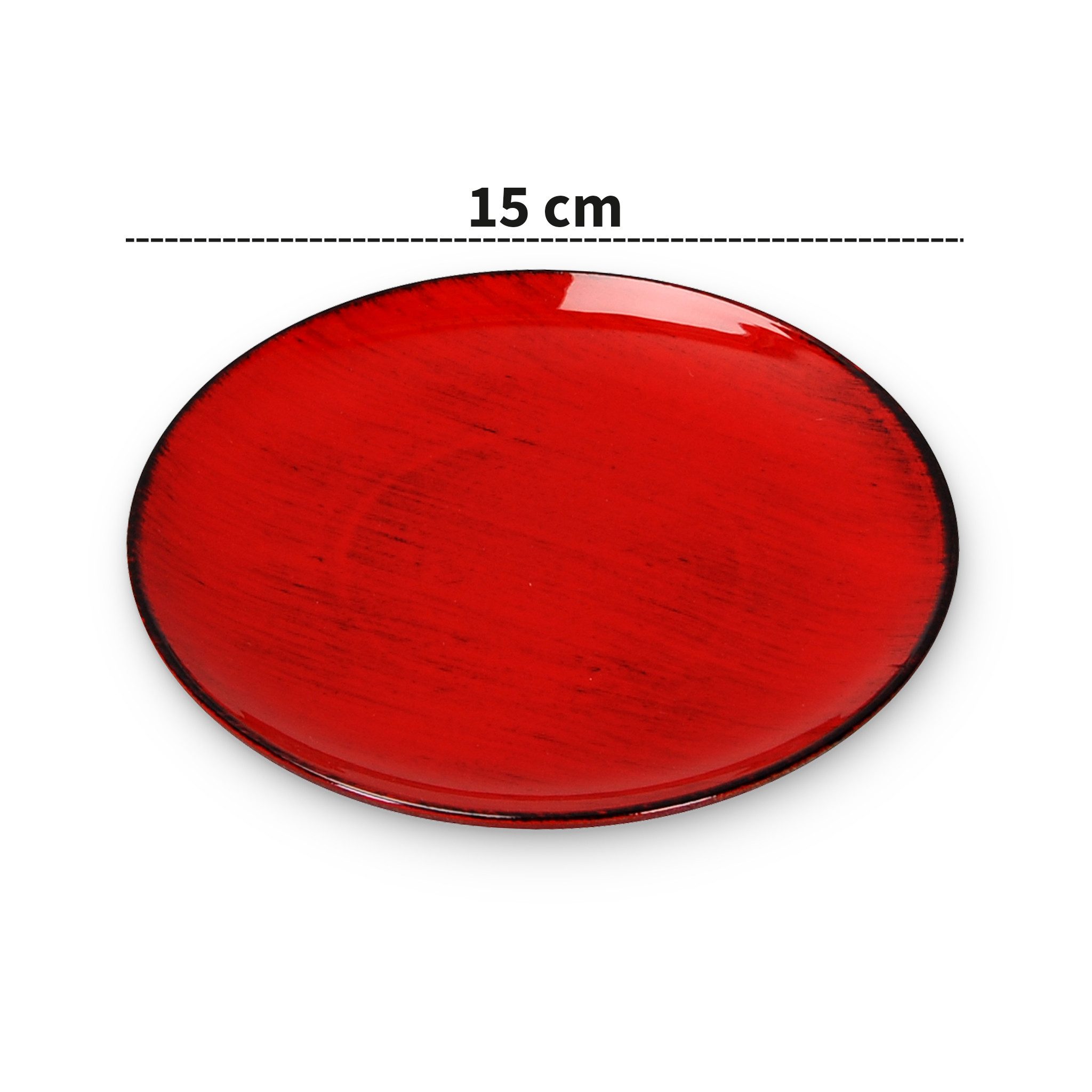 matches21 HOME & HOBBY Dekoschale Deko-Teller 15 cm in rot-schwarz für drin günstig online kaufen