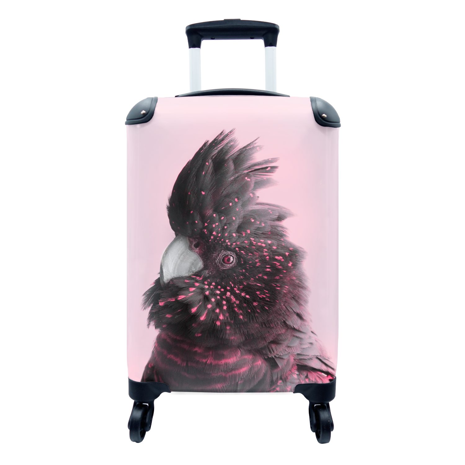 MuchoWow Handgepäckkoffer Kakadu - Vogel - Rosa, 4 Rollen, Reisetasche mit rollen, Handgepäck für Ferien, Trolley, Reisekoffer