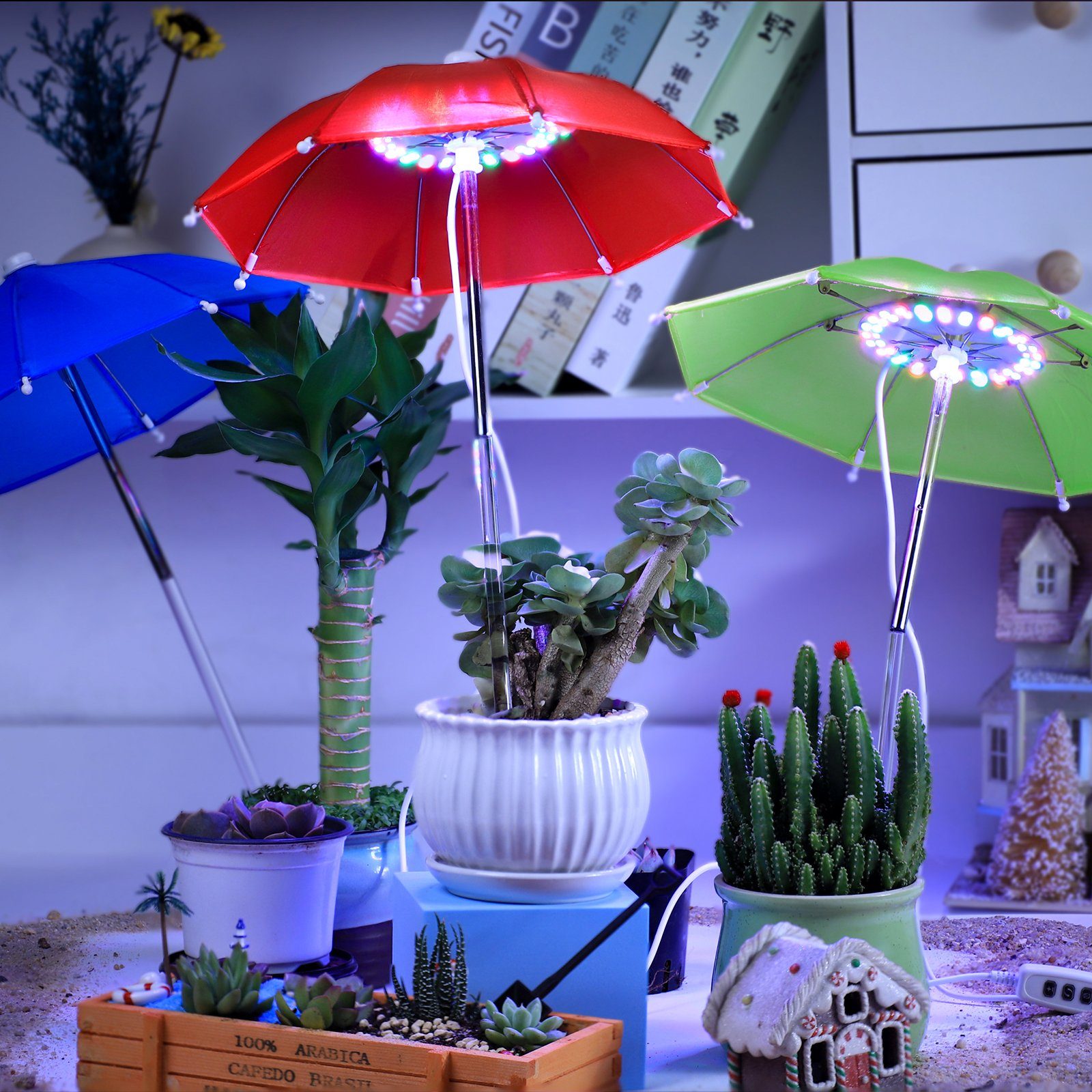 Pflanzenleuchte, Kleiner Rot Leuchte, Pflanzenlampe Zimmerpflanzen Sunicol Grow Mini Dimmbar 48LED, Time, Voll Spektrum Sukkulente mit Wachstumslampe Zeitschaltuhr