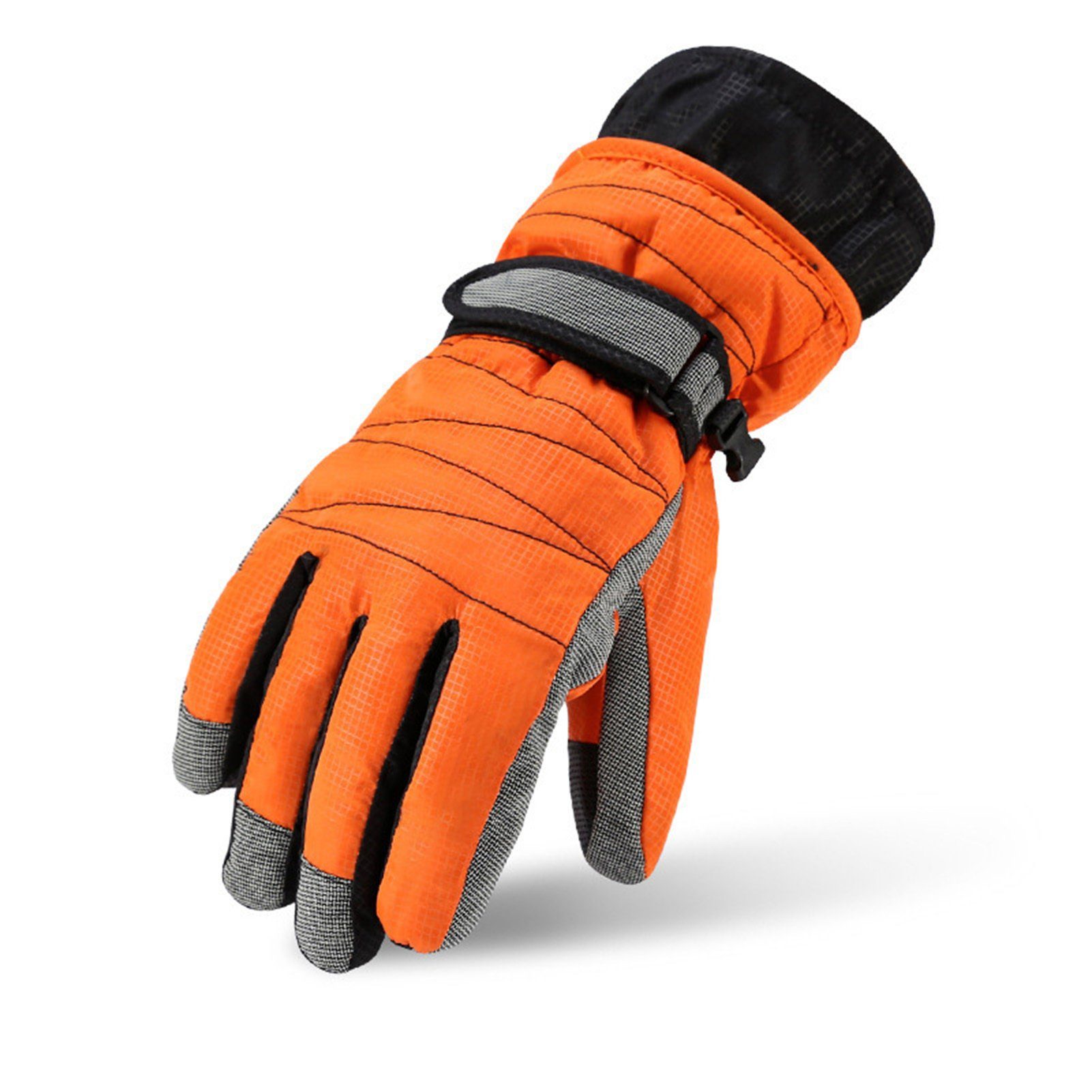 Blusmart Skihandschuhe Unisex Winter Tech Winddichte Wasserdichte Handschuhe Radfahren orange