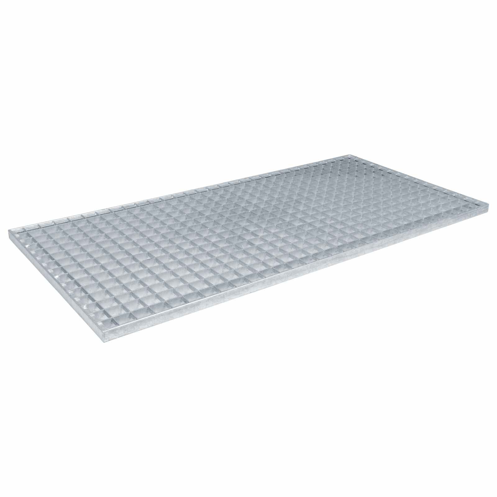 vidaXL Rasengitter Gitter Silber 100 x 50 x 2 cm Feuerverzinkter Stahl, 50x100 cm, 1-St.