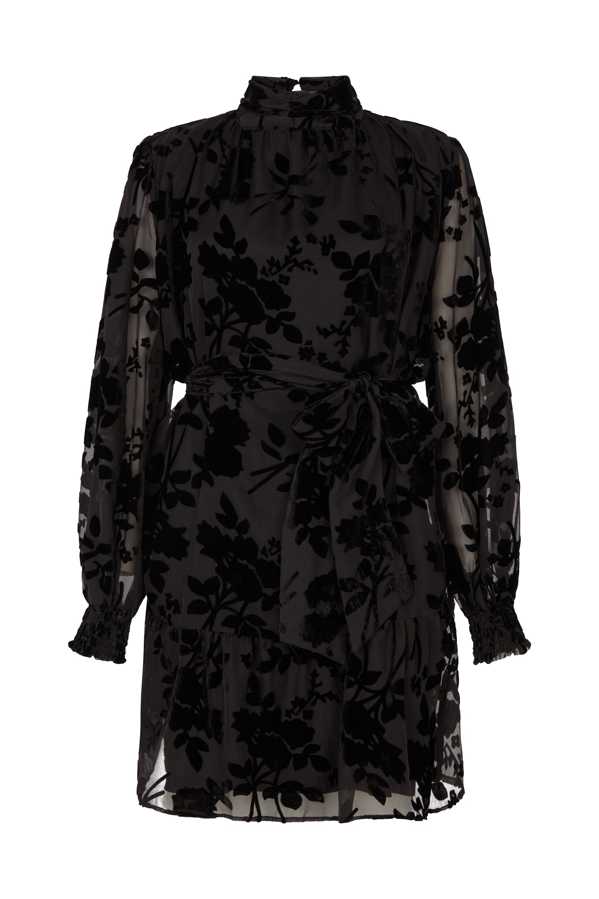 Lily and Lionel Midikleid Brezze High Neck Velvet Burnout Mini Dress Damen