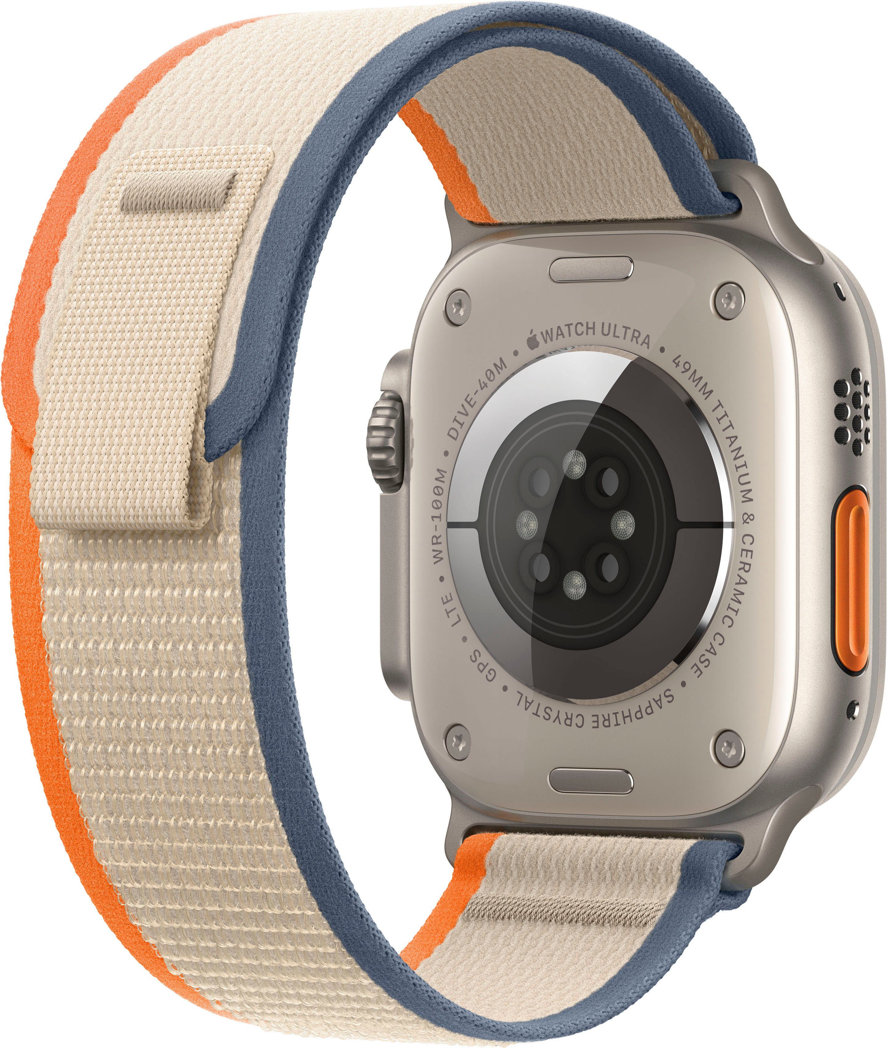 Watch Titanium/Orange/Beige Smartwatch Trail mm Titanium OS Cellular Zoll, (4,9 Ultra 49 M/L + 10), cm/1,92 Loop Apple Watch GPS 2