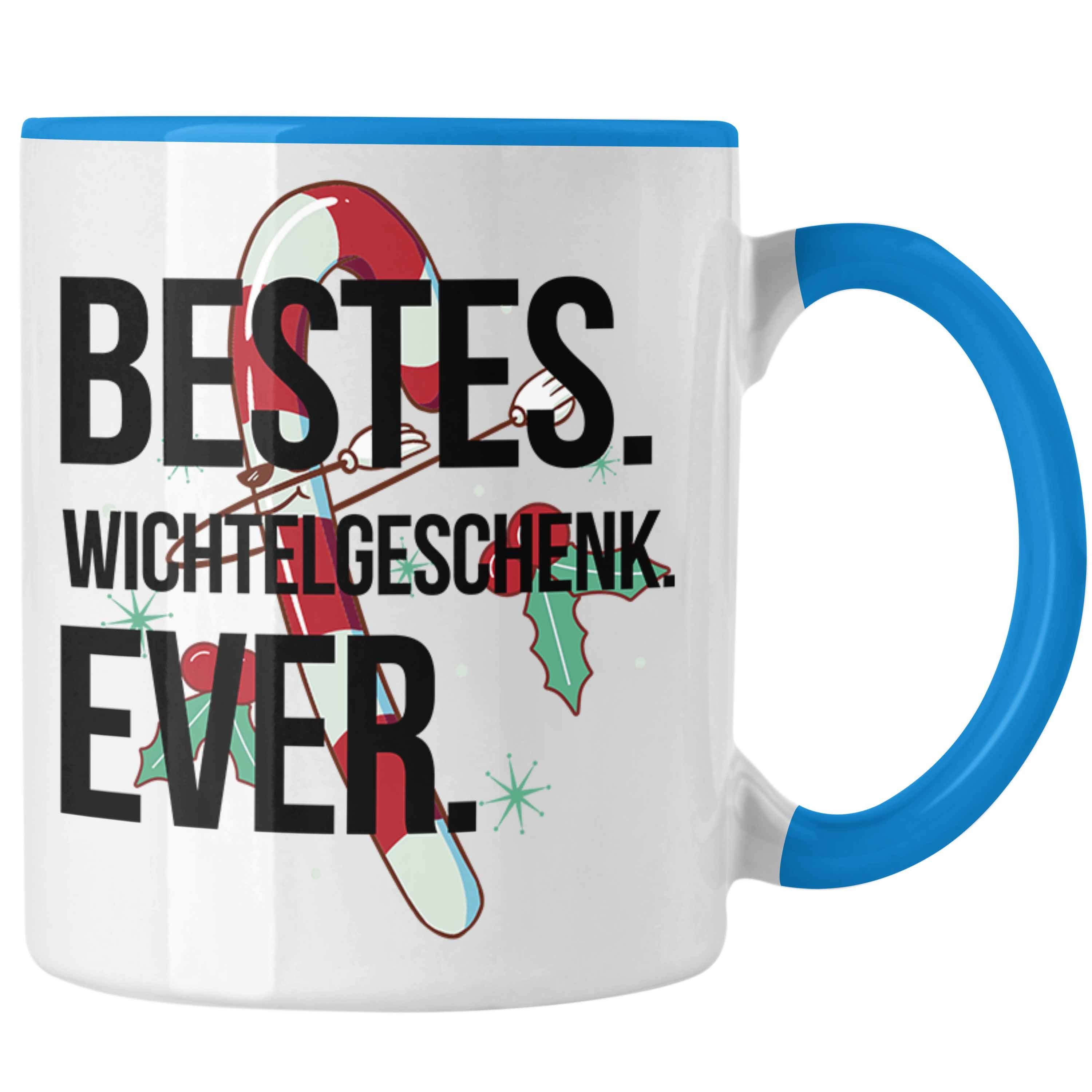 Trendation Tasse Schrott-Wichtelgeschenk für Frauen Kollegen Geschenk Wichteln Weihnach Blau | Teetassen