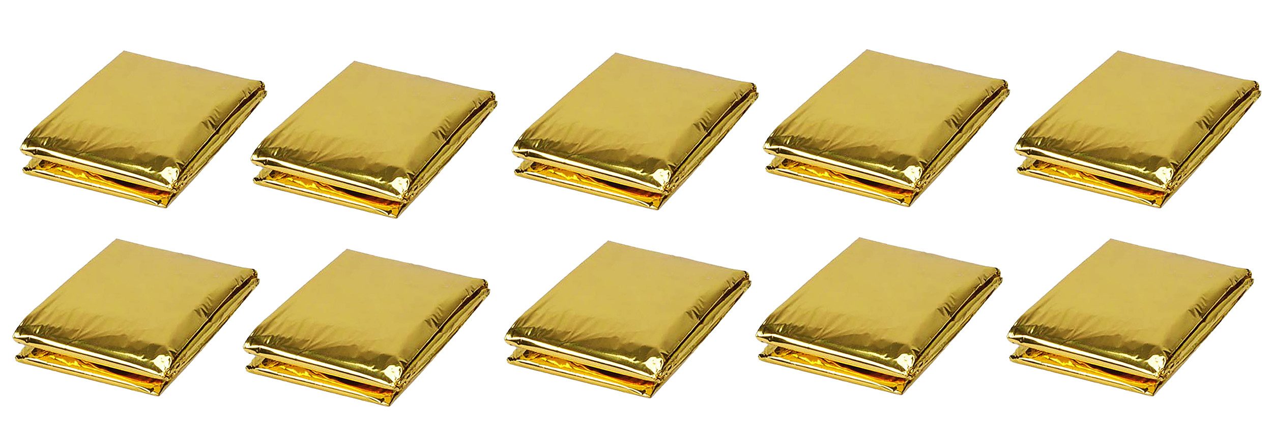 Outdoordecke 10x RETTUNGSDECKE 160x210cm Gold/Silber Rettungsfolie 76 (10 Stück), Medi-Inn, Notfalldecke Erste Hilfe Wärmeschutz Kälteschutz Multifunktionsdecke