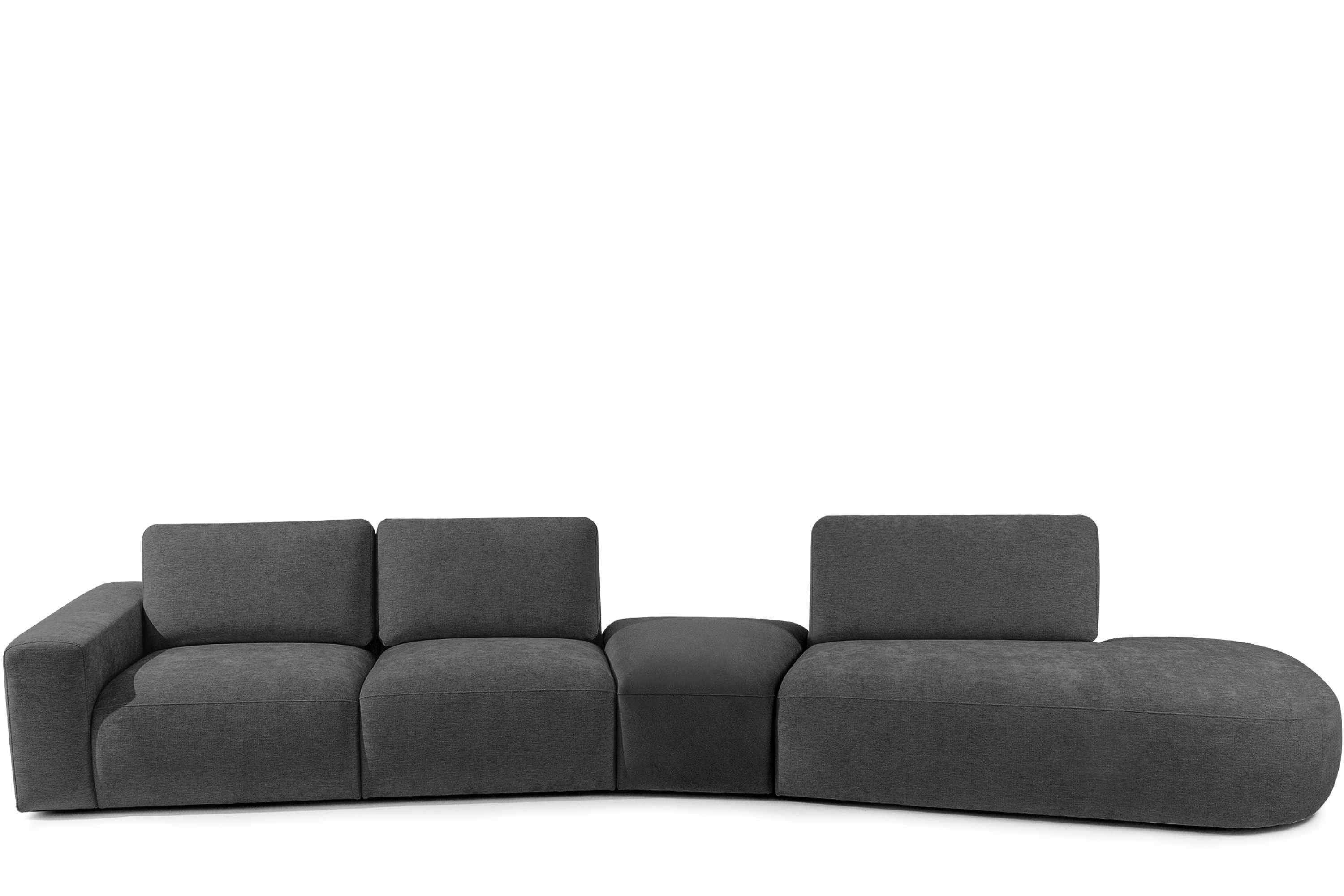 KONSIMO® Ecksofa ZUCCO Ecksofa rechts, 4 Teile, organische Form, hergestellt in der EU, handgefertigt, Modern