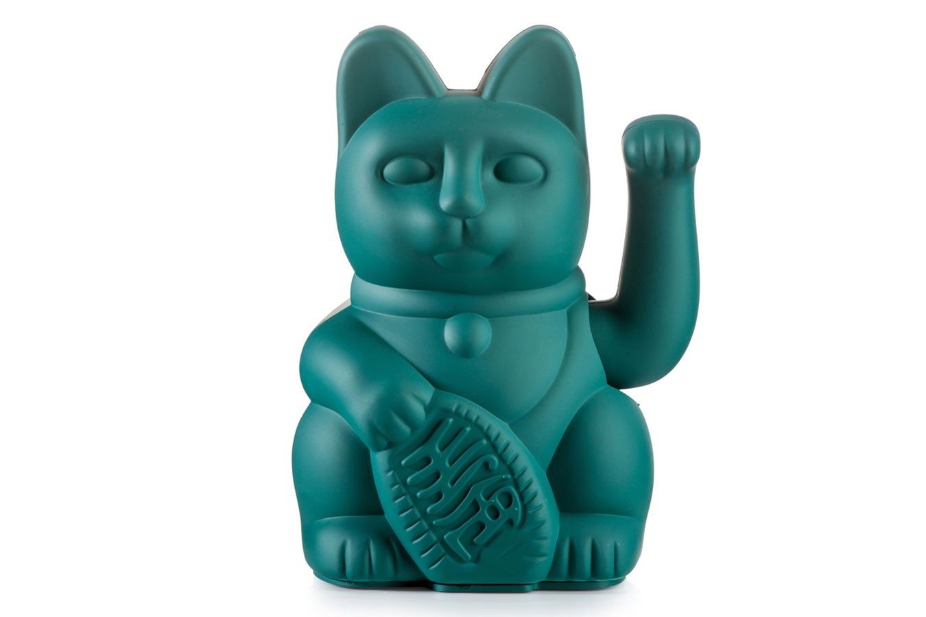 daslagerhaus living Kosmetiktasche Winkekatze Lucky Cat matt grün