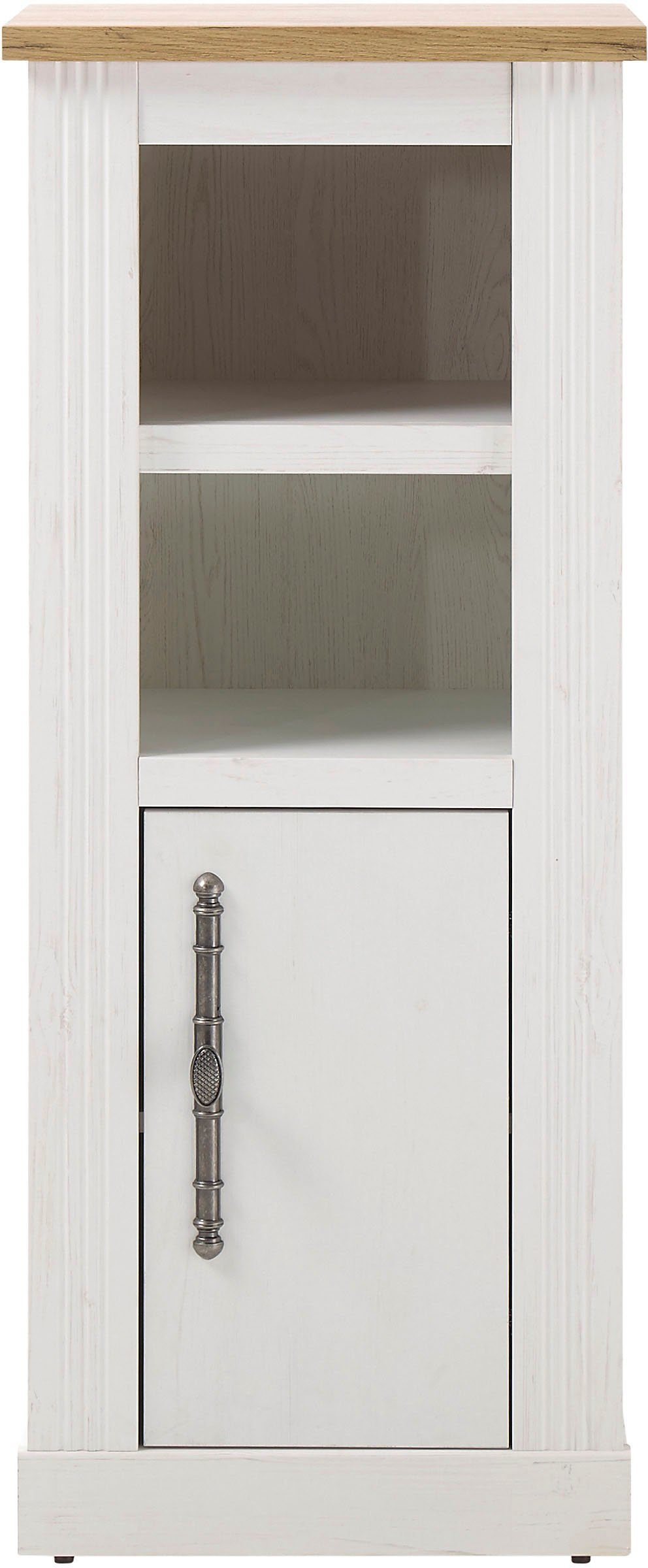 OTTO home Midischrank WESTMINSTER, Badschrank im Landhausstil, Schrank mit Metallgriffen in 2 Farben verfügbar, mit offenen Fächern und Stauraum