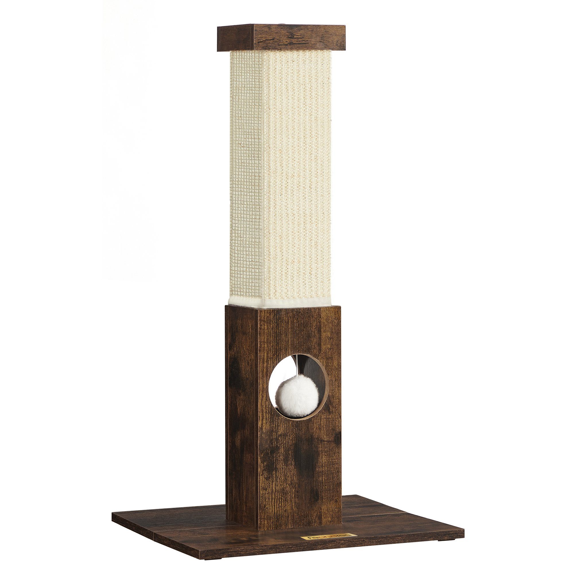 FEANDREA Kratzbaum Kratzstamm, Katzenbaum, 73cm Sisalkratzbaum, breiter Sockel, 4 Anti-Rutsch-Pads