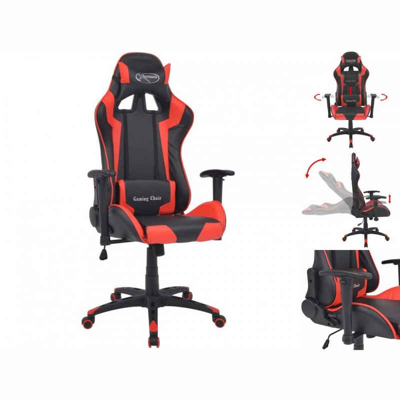 vidaXL Bürostuhl Bürostuhl Gaming-Stuhl Neigbar Kunstleder Rot Gaming Sessel Computerst