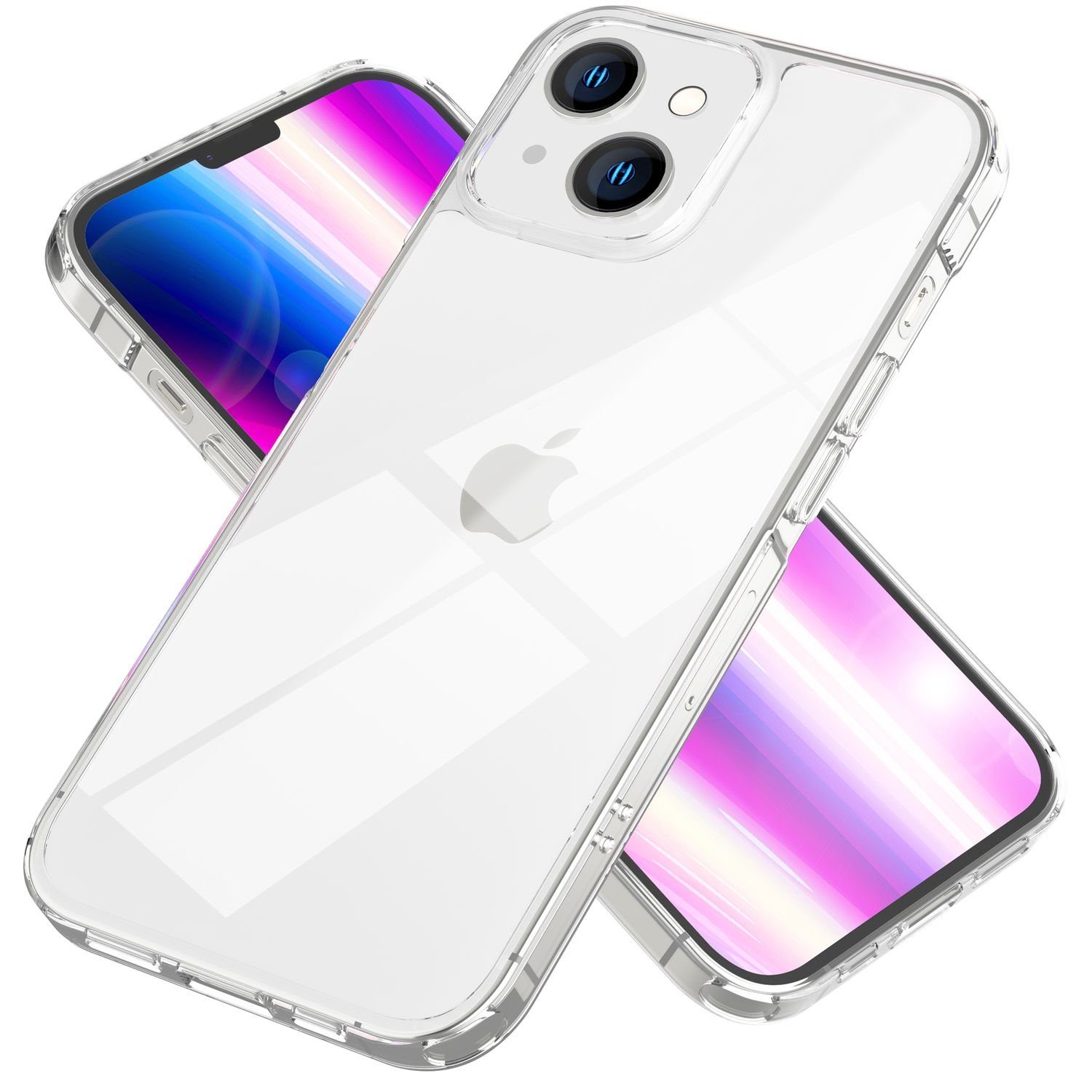 Nalia Smartphone-Hülle Apple iPhone 14 15,5 cm (6,1 Zoll), Klare Harte Hülle / Transparent / Anti-Gelb / Kratzfest / Clear Cover