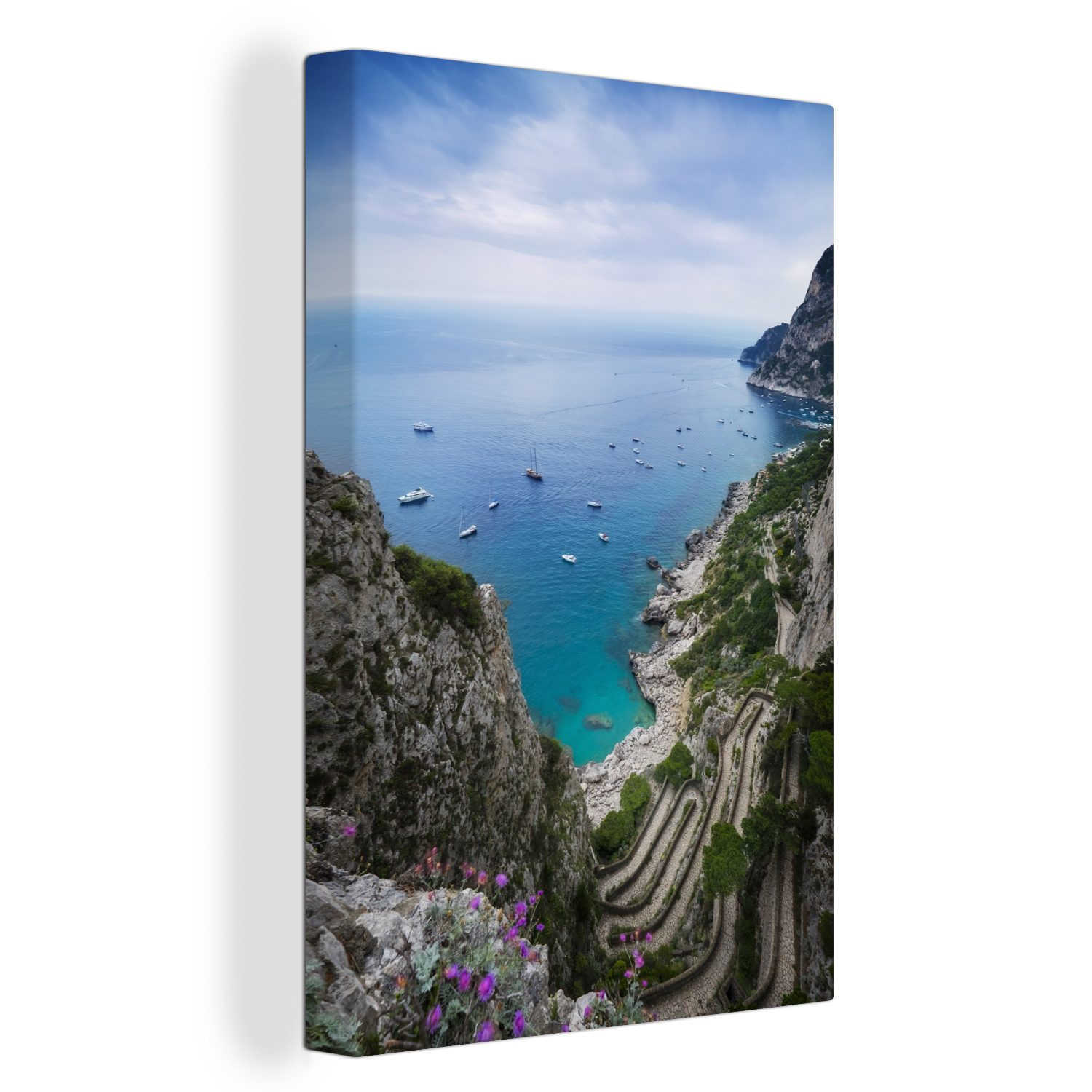 OneMillionCanvasses® Leinwandbild Über Krupp auf der Insel Capri, (1 St), Leinwandbild fertig bespannt inkl. Zackenaufhänger, Gemälde, 20x30 cm