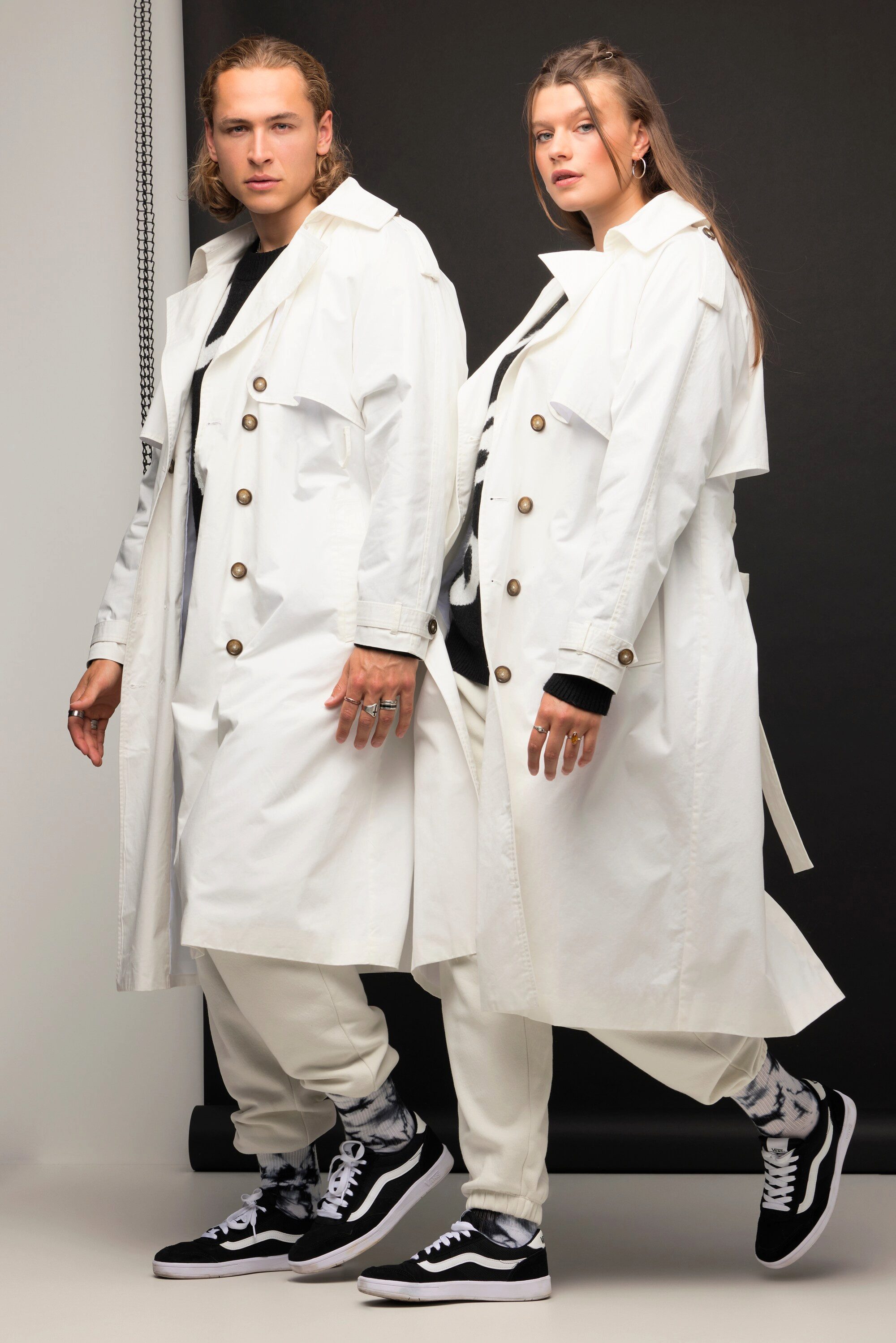 Studio Untold Wintermantel Trenchcoat oversized Reverskragen Unisex