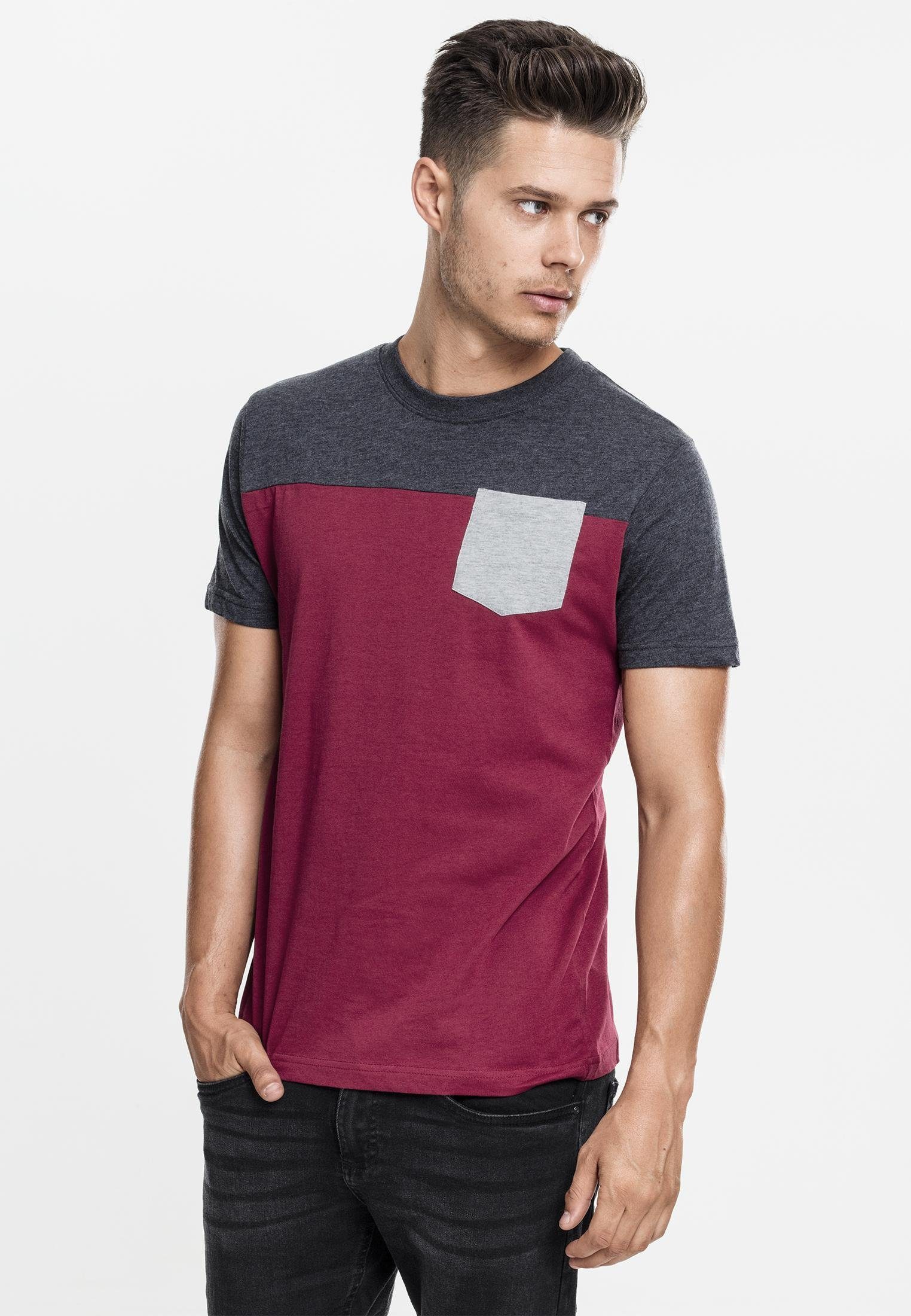 URBAN CLASSICS Rundhalsshirt 3-Tone Pocket Tee T-Shirt Herren
