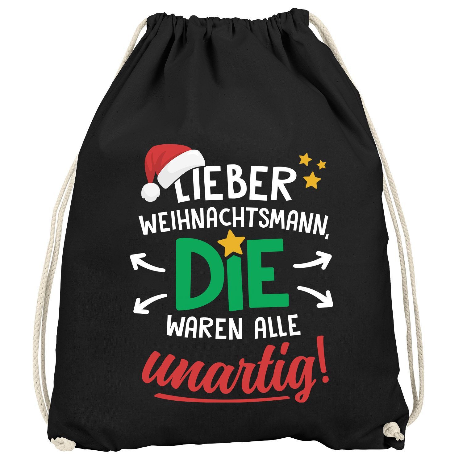 Turnbeutel Turnbeutel Spruch lustig Lieber Weihnachtsmann die waren alle unartig