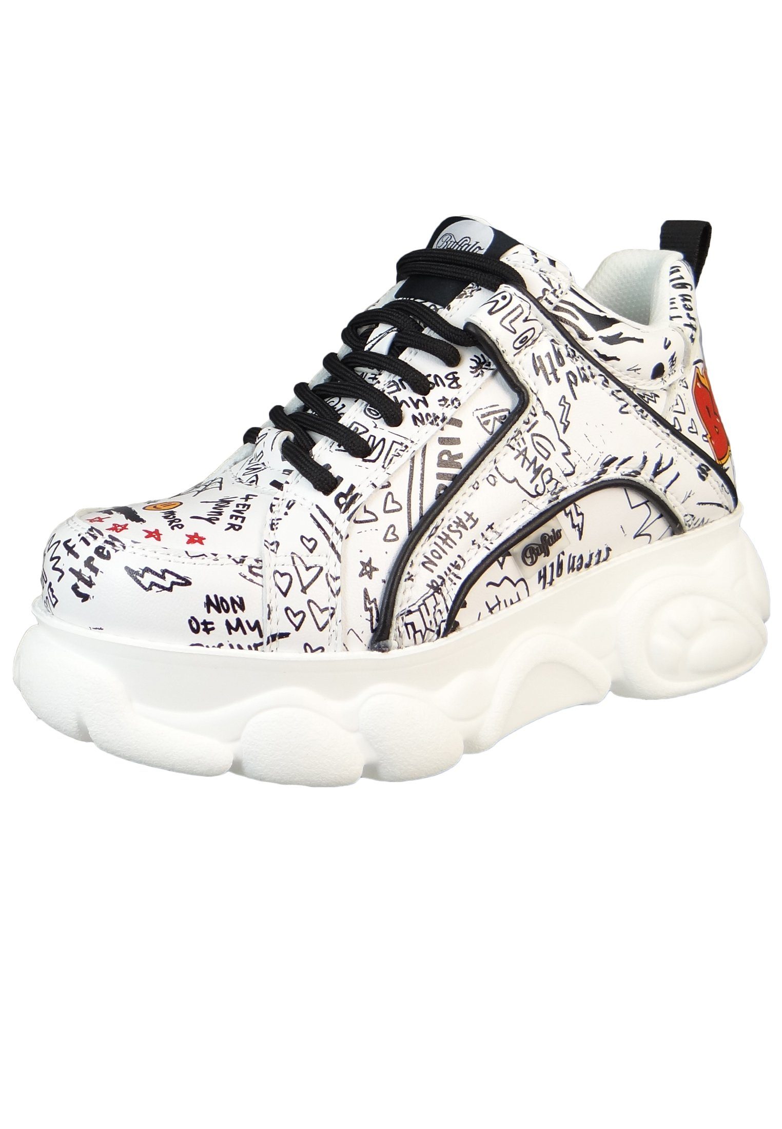 Buffalo 1630875 White/Black Corin Graffiti CLD Sneaker