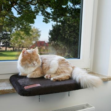 SCHLITZOHR Katzenliege Fensterbankliege Teddy, Polyester, Fensterbankliege, stabile Katzenliege für Fensterbank, 51x36cm