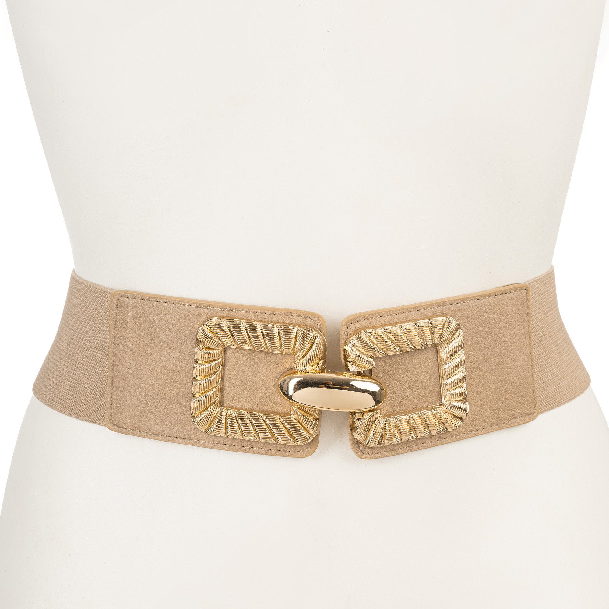 Cassandra Accessoires Taillengürtel "Cord" Stretchgürtel mit dekorativer Schließe in Kordeloptik beige