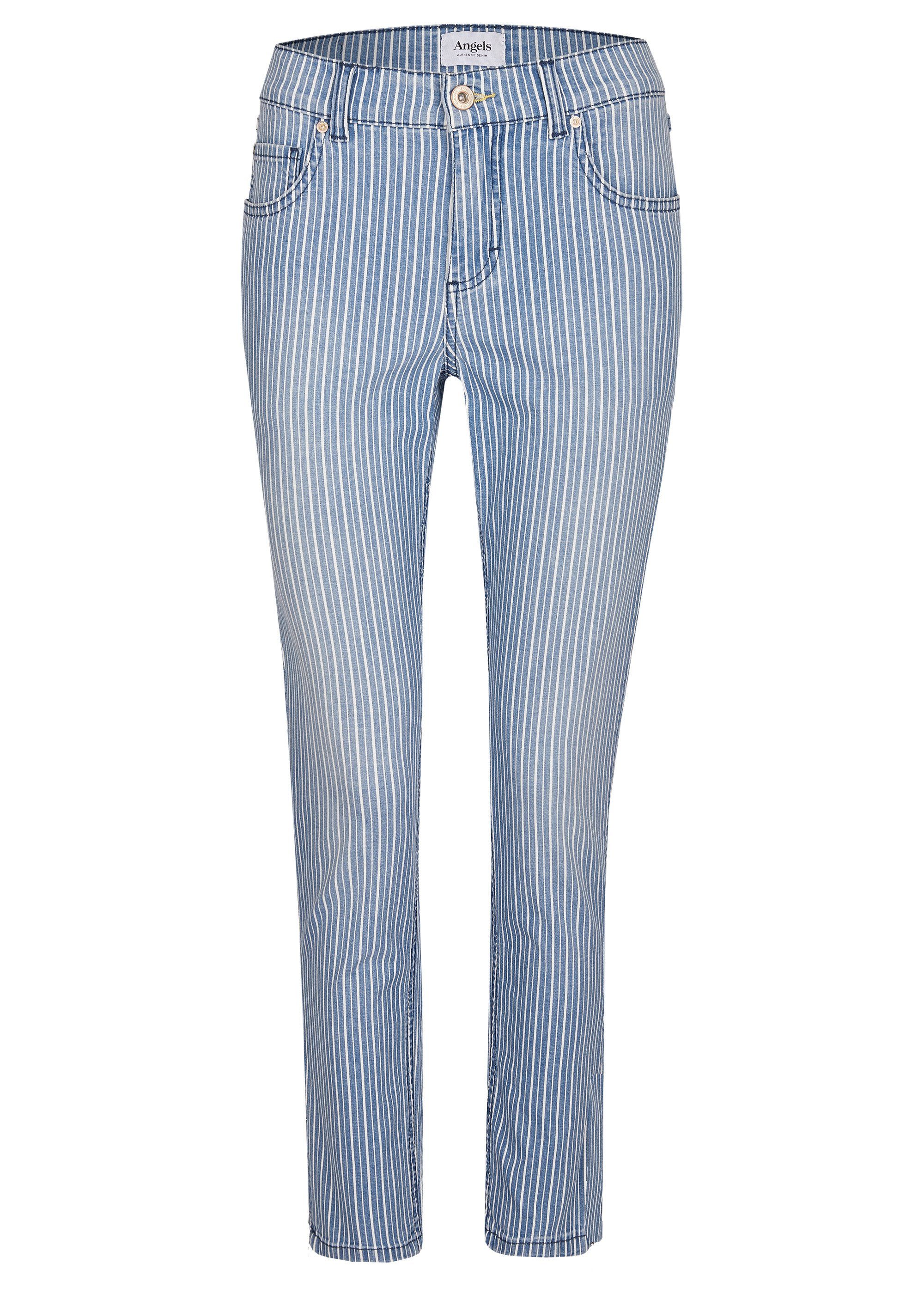 ANGELS Stretch-Jeans ANGELS JEANS CICI mid blue used striped 298 3400.335