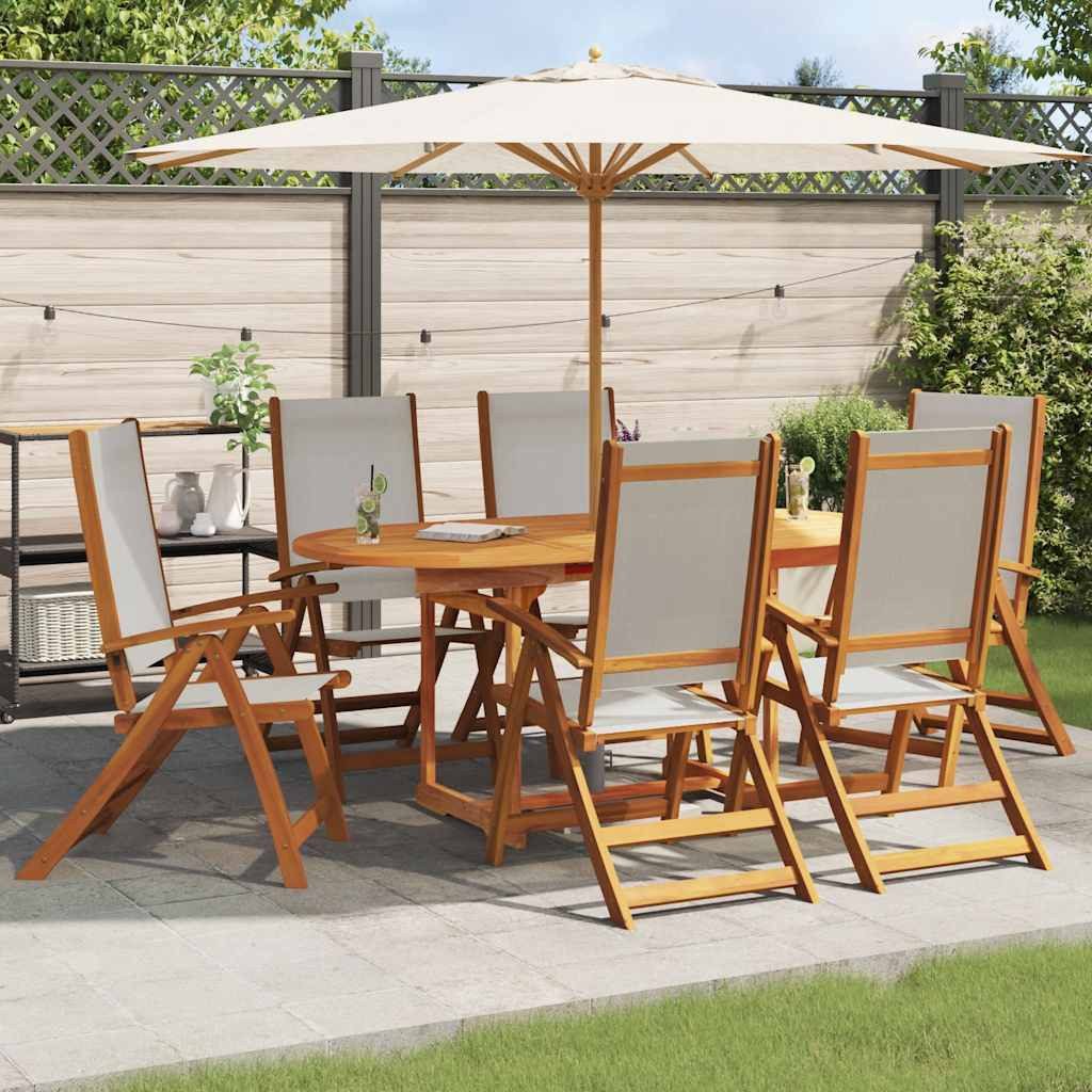 vidaXL Gartenstuhl Gartenstühle 6 Stk. Klappbar Massivholz und Textilene (6 St)