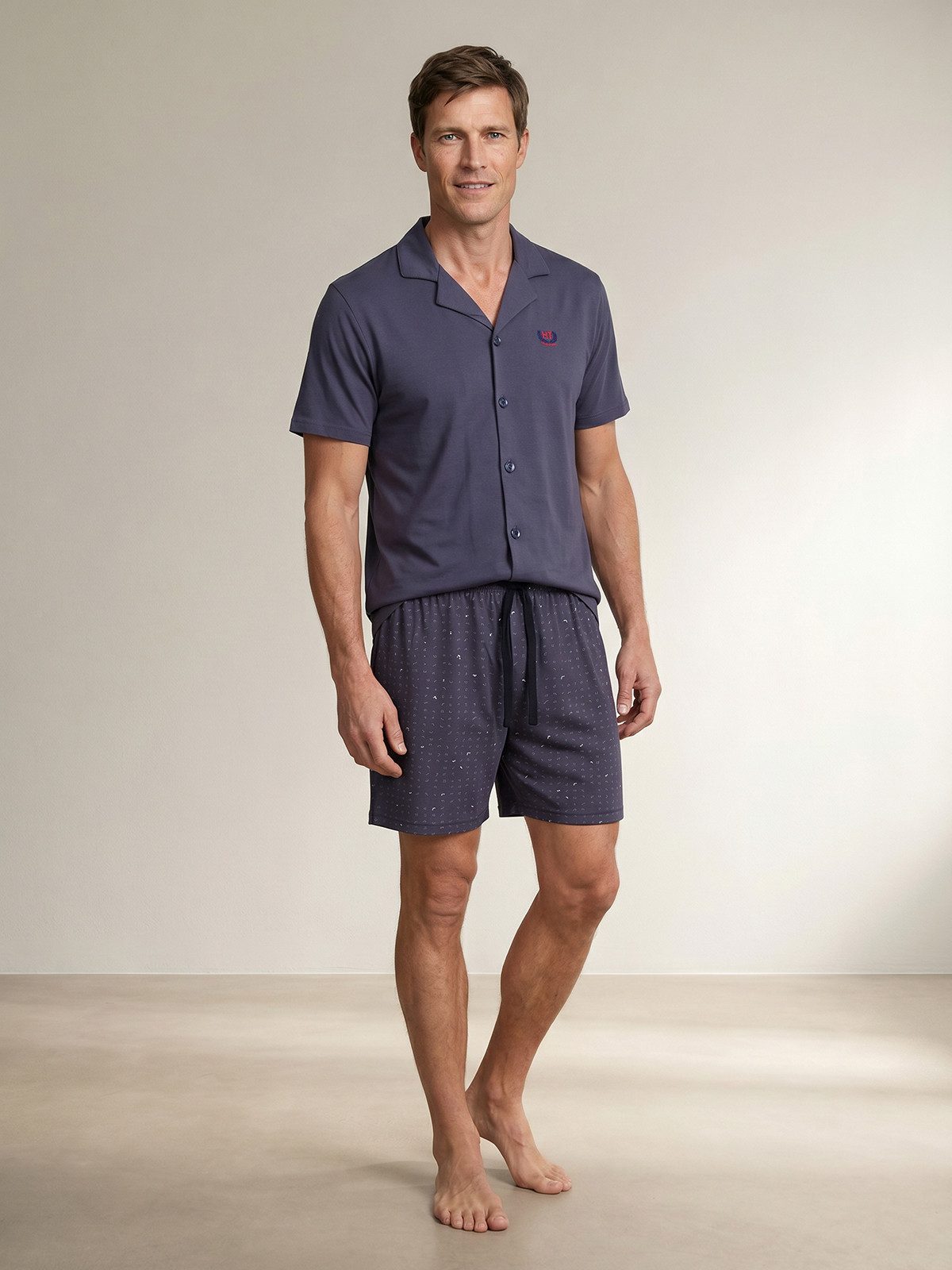 Henry Terre Shorty Karl Graphik Design Pyjama Set Kurz