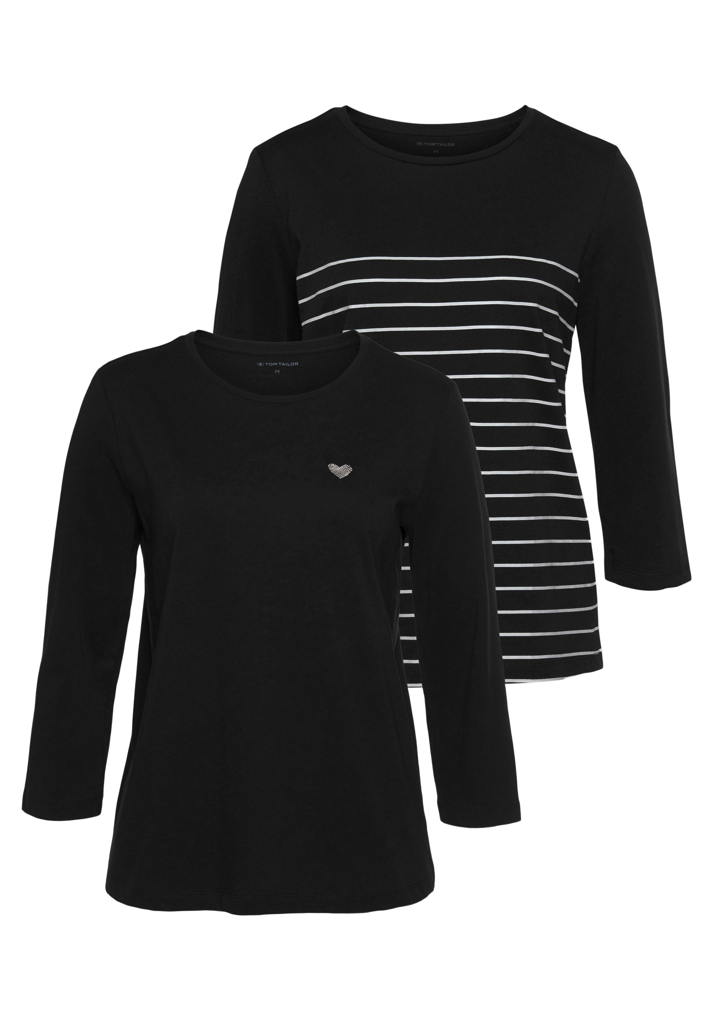 TOM TAILOR 3/4-Arm-Shirt (Packung, 2-tlg., 2er-Pack) günstig online kaufen