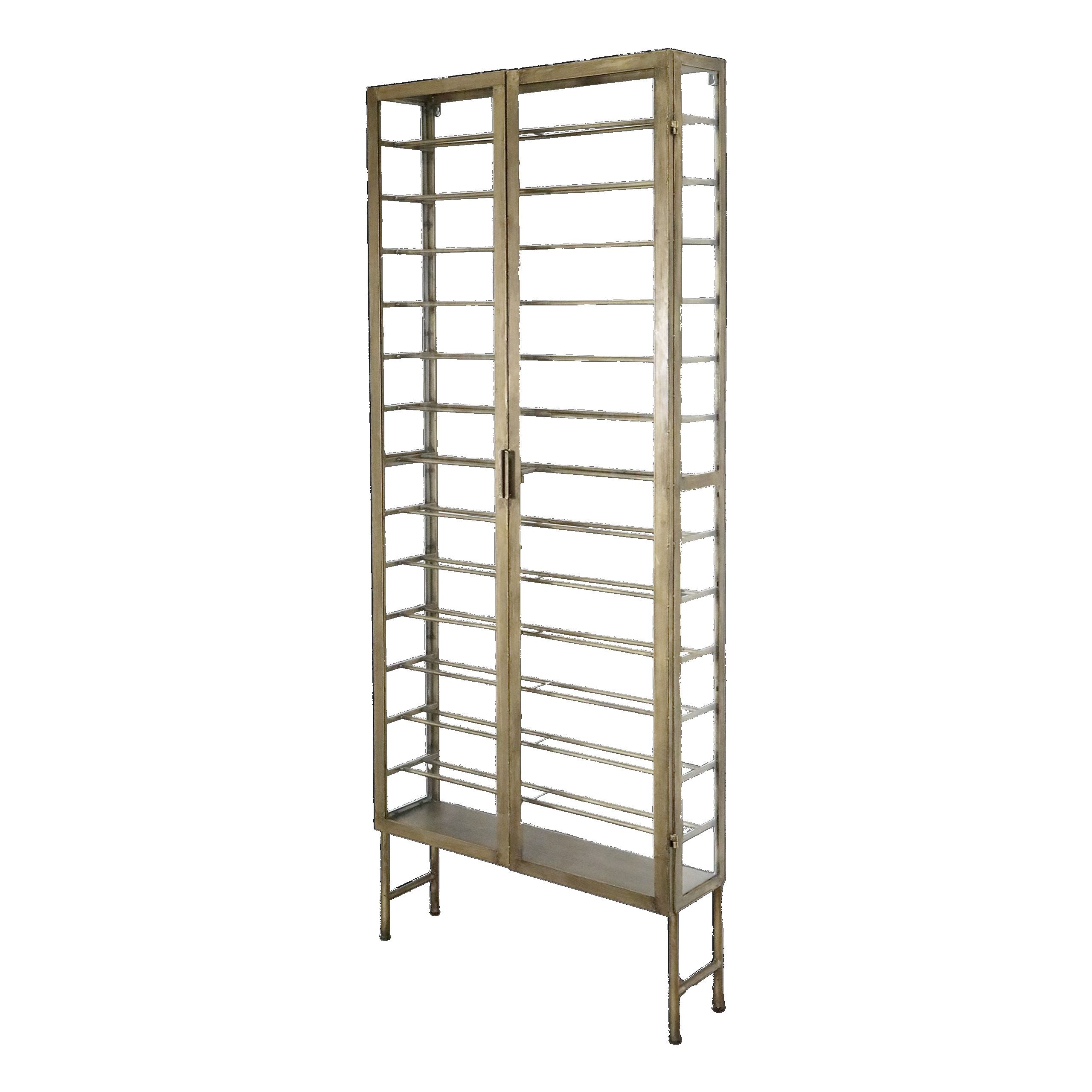 Chic Antique Weinregal Industrial Weinregal Laurent Metallkorpus Glas Antik-Gold 26 Flaschen, Kein Set