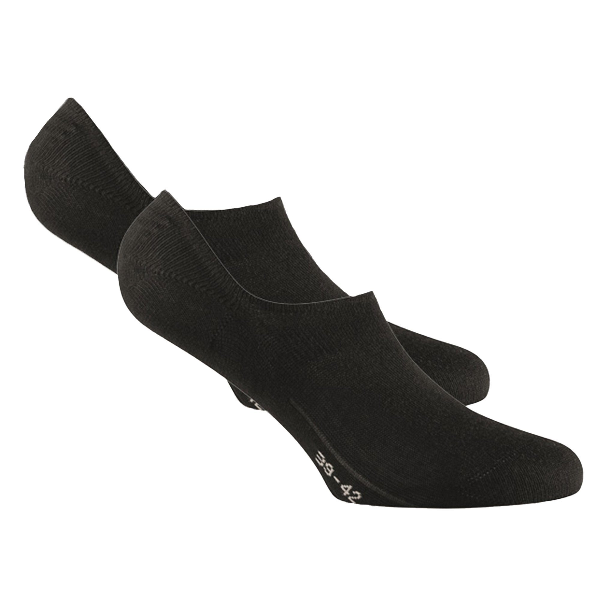 Rohner Socks Füßlinge Unisex Füßlinge, 2er Pack - Basic Footies Schwarz
