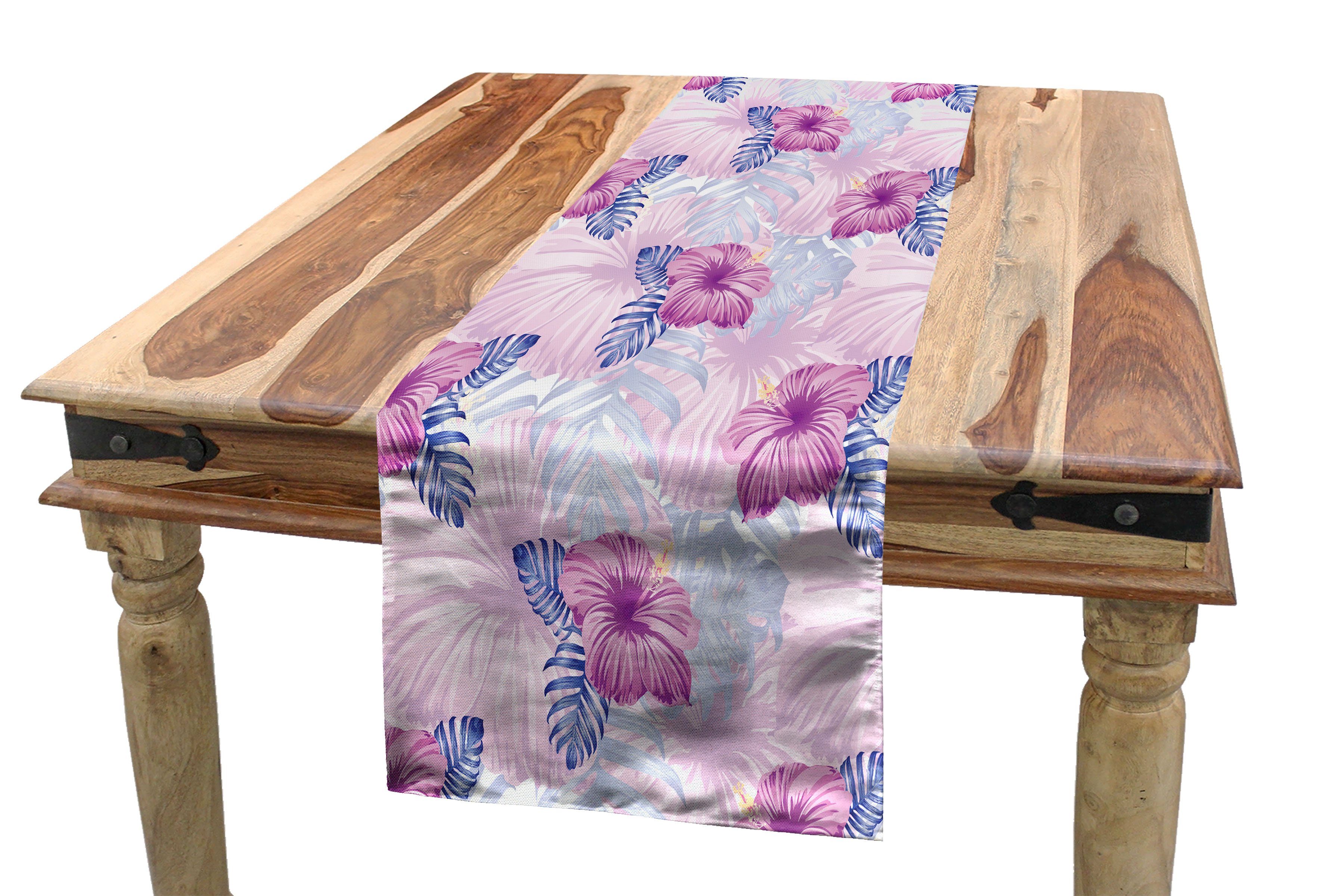 Abakuhaus Tischläufer Esszimmer Küche Rechteckiger Dekorativer Tischläufer, Botanische Lila Orchideen-Abbildung