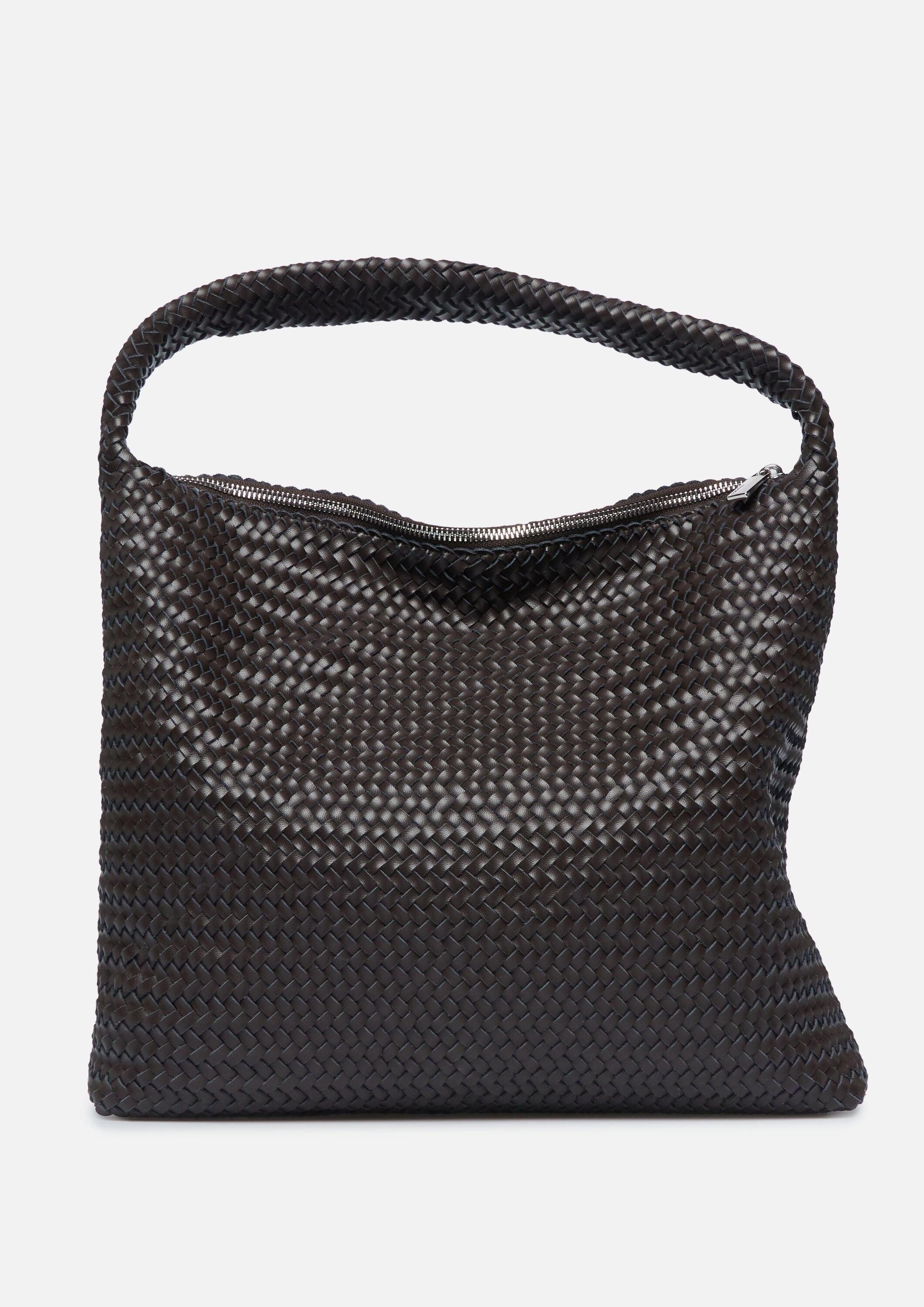 comma Schultertasche Tasche, Geflochtener Shopper mit Schulterriemen