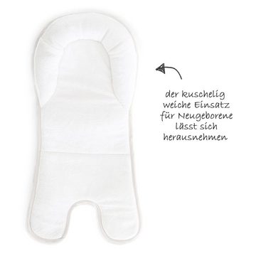 Hauck Hochstuhl Beta Plus Whitewashed - Newborn Set (Set, 5 St), Holz Babystuhl ab Geburt, Aufsatz für Neugeborene, Sitzauflage, Tisch