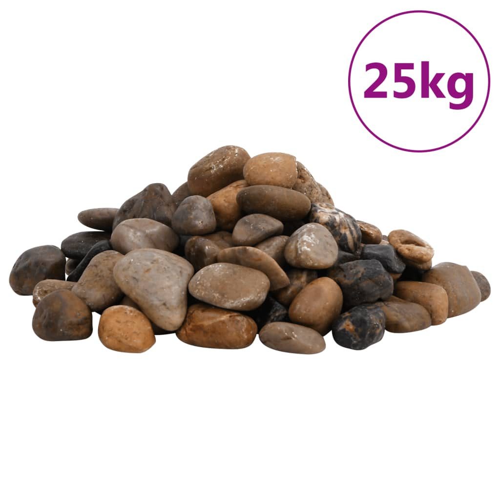 vidaXL Zierkies, Polierte Kiesel 25 kg Mehrfarbig 2-5 cm