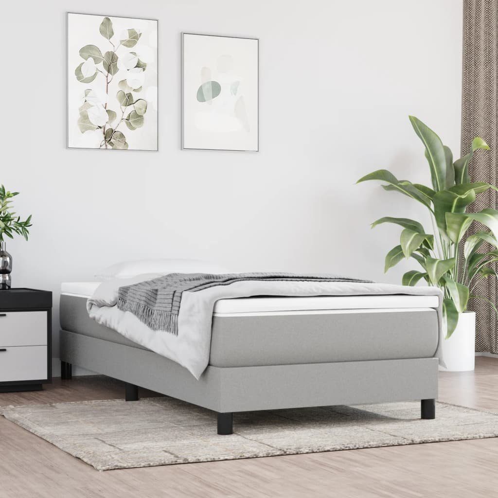 furnicato Bett Boxspring-Bettrahmen 203 x 100 x 25 cm Hellgrau (1-tlg), Atmungsaktives Bettgestell mit stabilen Beinen für dein Schlafzimmer