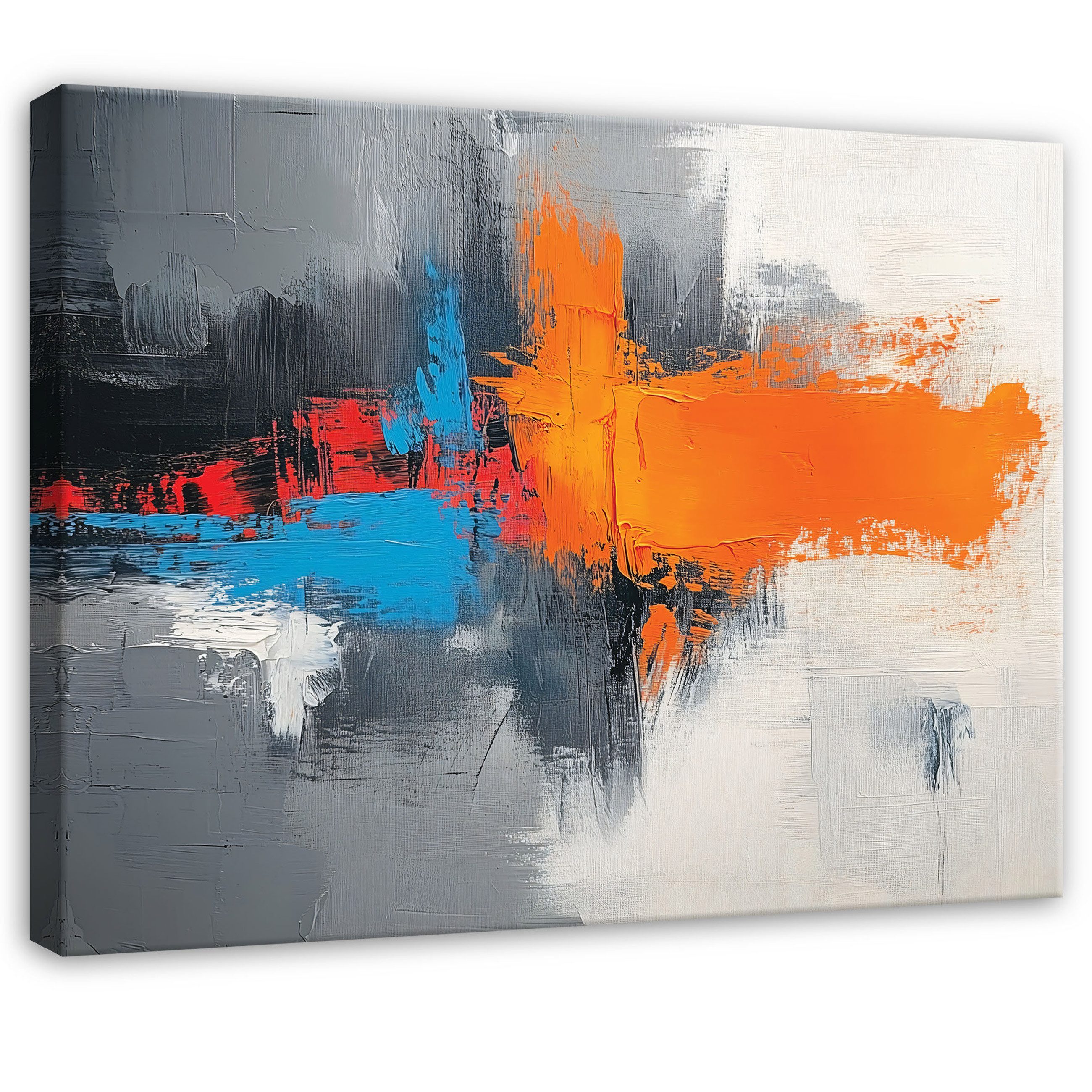 Wallarena Leinwandbild Abstrakt Grau Leinwand Bilder günstig online kaufen