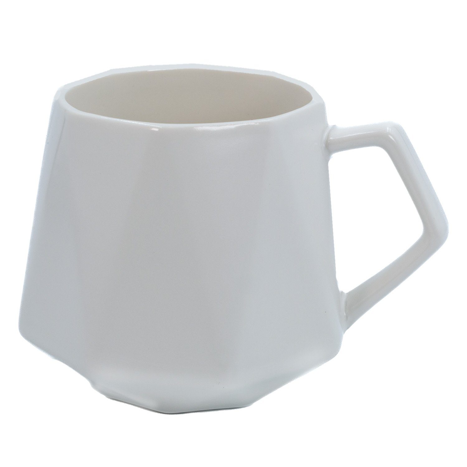 Intirilife Tasse, 1-tlg., Keramik, Kaffee Tasse in Feinschliff Optik in Weiß mit 350 ml
