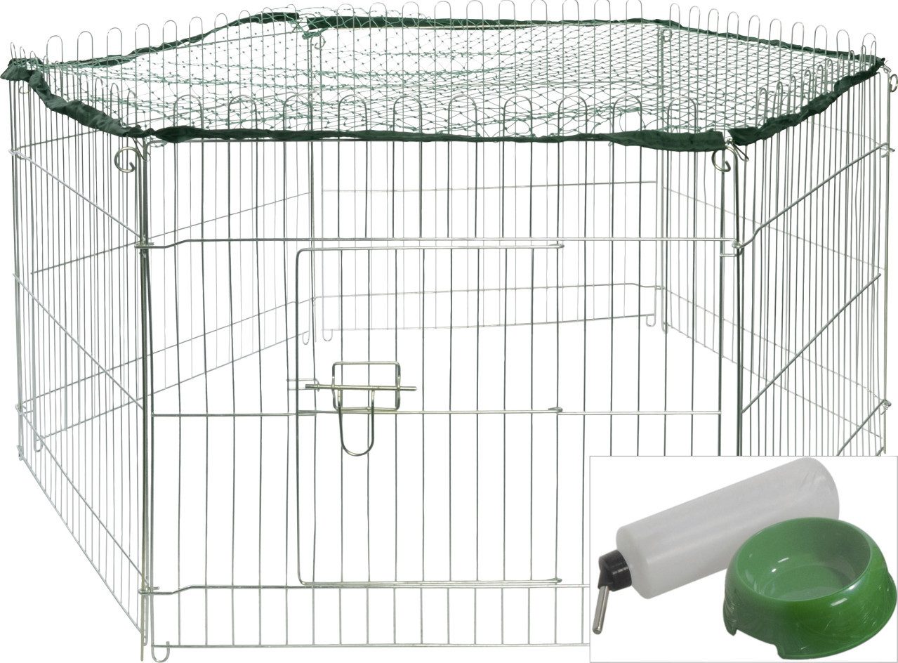 dobar Kleintierkäfig Dobar Freilaufgehege mit Trinkflasche und