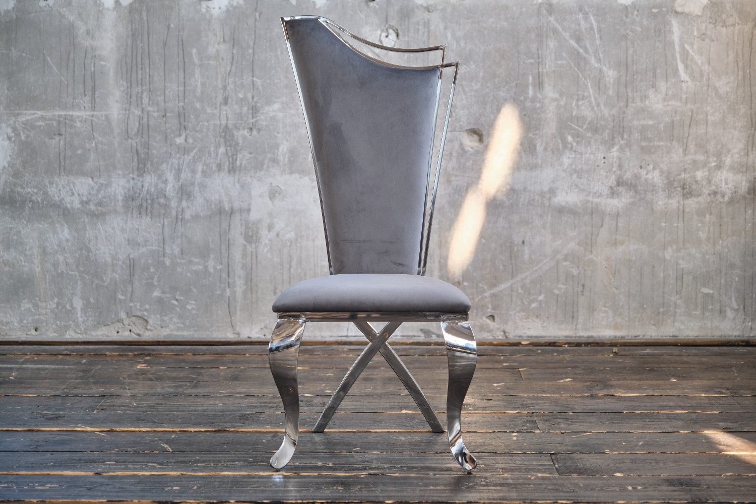 KAWOLA Esszimmerstuhl AMALIA, Stuhl Barock Velvet verschiedene Farben günstig online kaufen