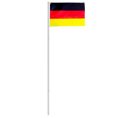 Randaco Fahne Fahnenmast, Fahne, Aluminium Flaggenmast, Deutschlandfahne 6,50m