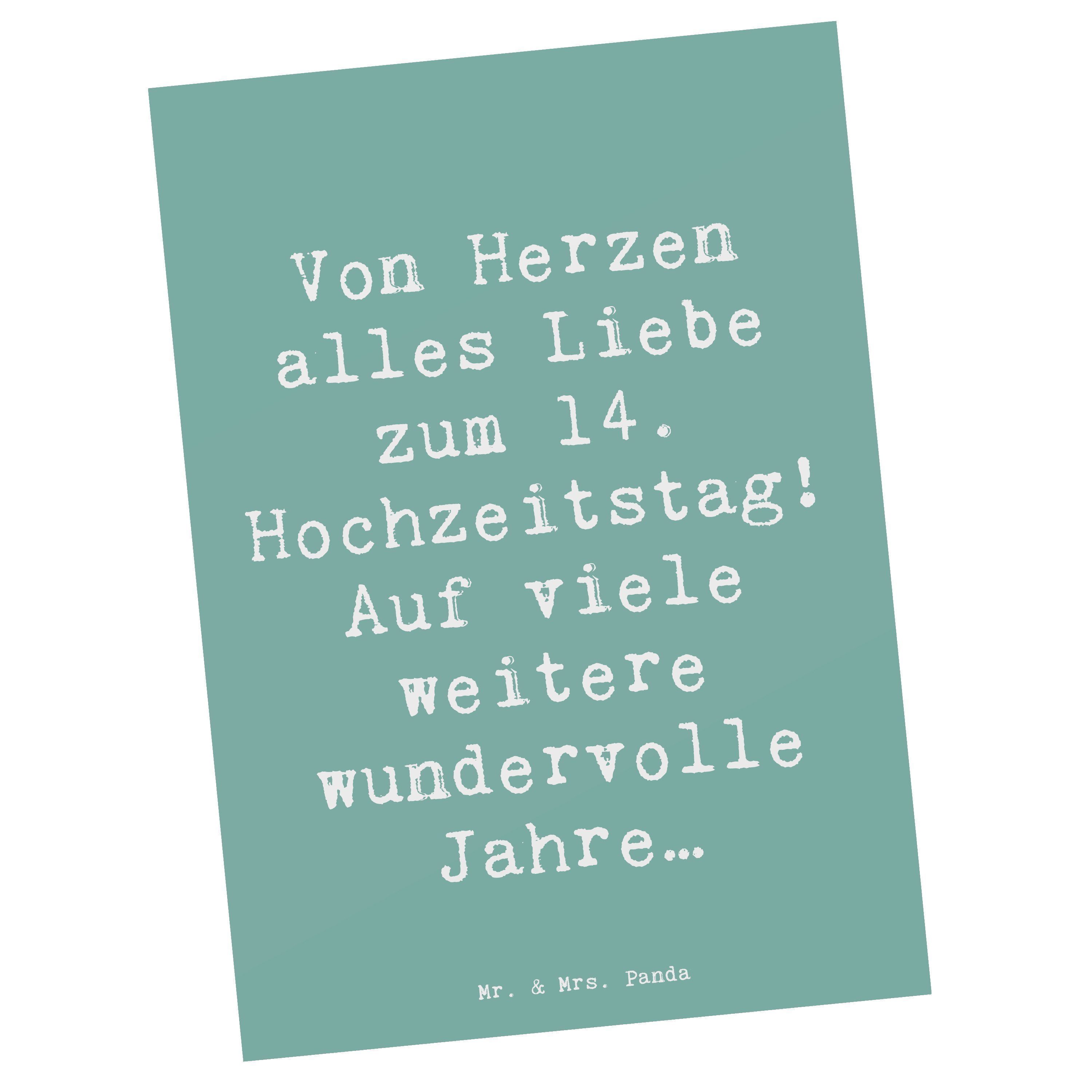 Postkarte 14. Hochzeitstag Elfenbeinhochzeit - Meeresbrise - Geschenk, viele we