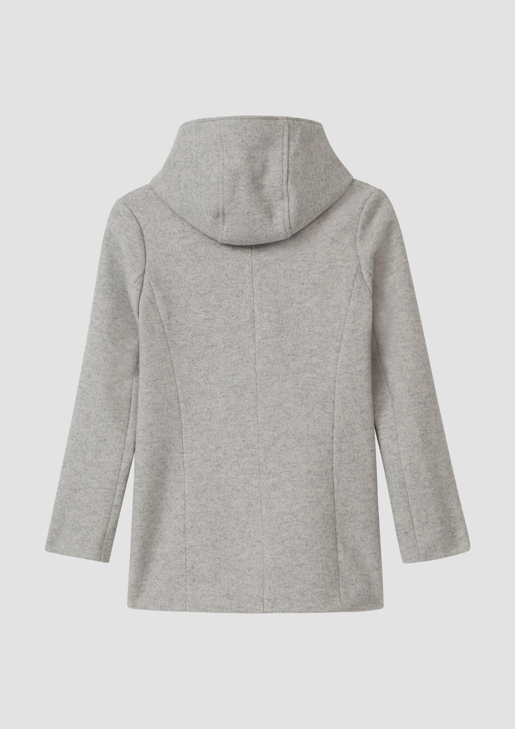 s.Oliver Outdoorjacke Outdoor-Mantel Webware-Mantel mit fixierter Kapuze und verdeckter Knopfleiste