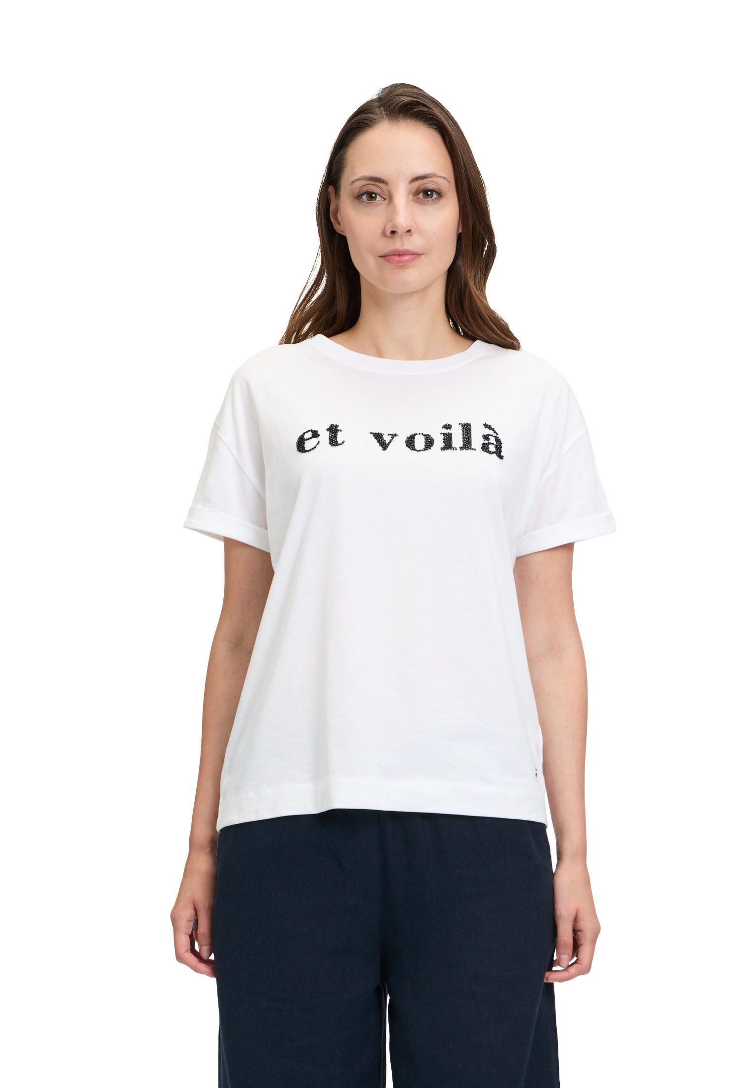 Kurzarmshirt Betty & Co Damen Casual-Shirt mit Stickerei